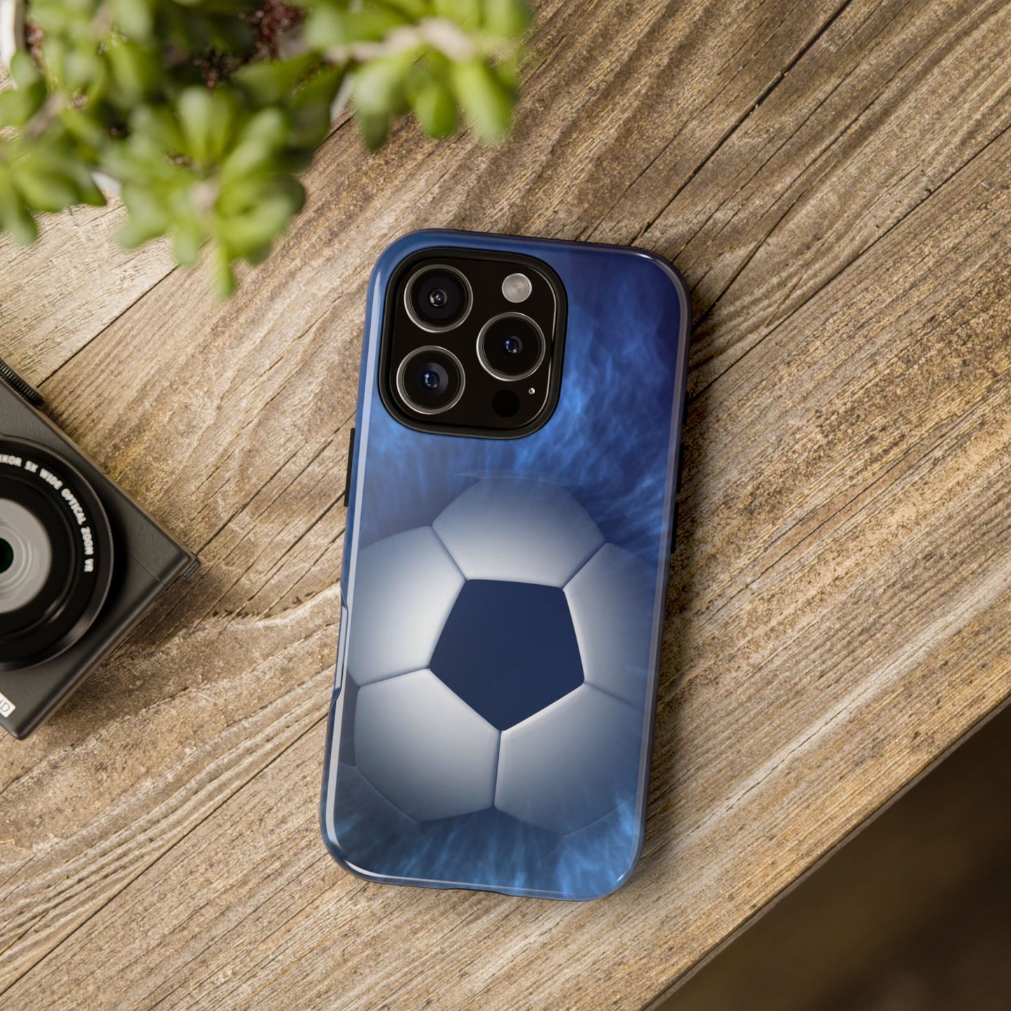 Soccer Phone Case - Tough Cases, Sports Phone Cover, Football Lover Gift, Durable Case, Blue Soccer Design