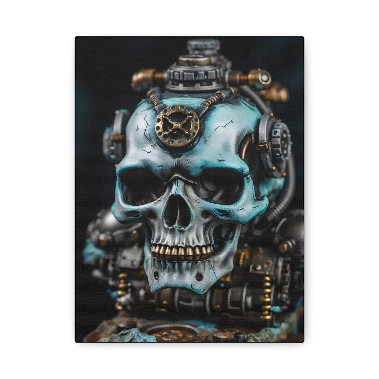 Steampunk Skull Canvas Print, Gothic Decor, Wall Art, Home Decor, Unique Gift Idea, Masculine Art Piece
