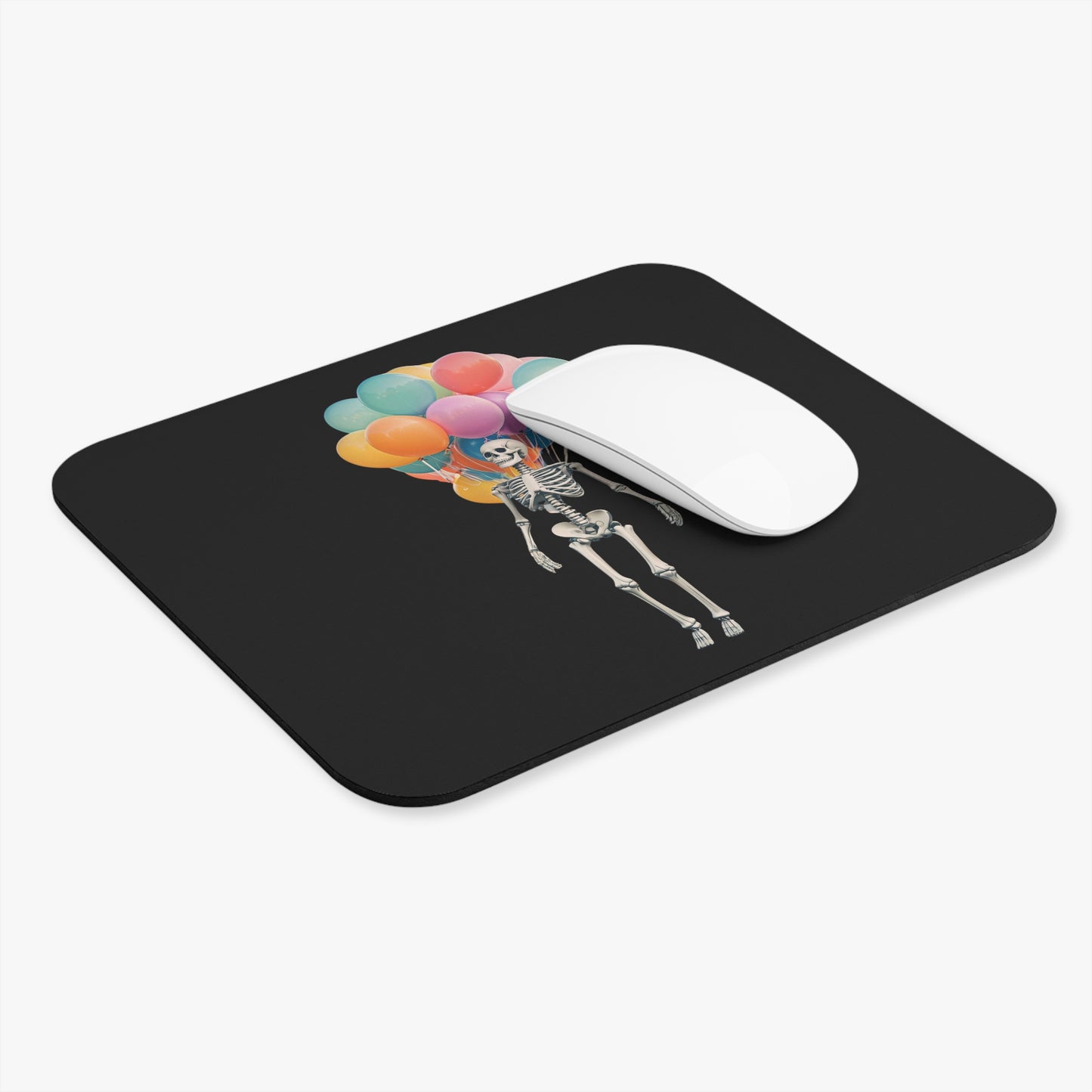 Skeleton Balloon Mouse Pad, Fun Desk Accessory, Halloween Decor, Office Gift, Unique Gamer Gear