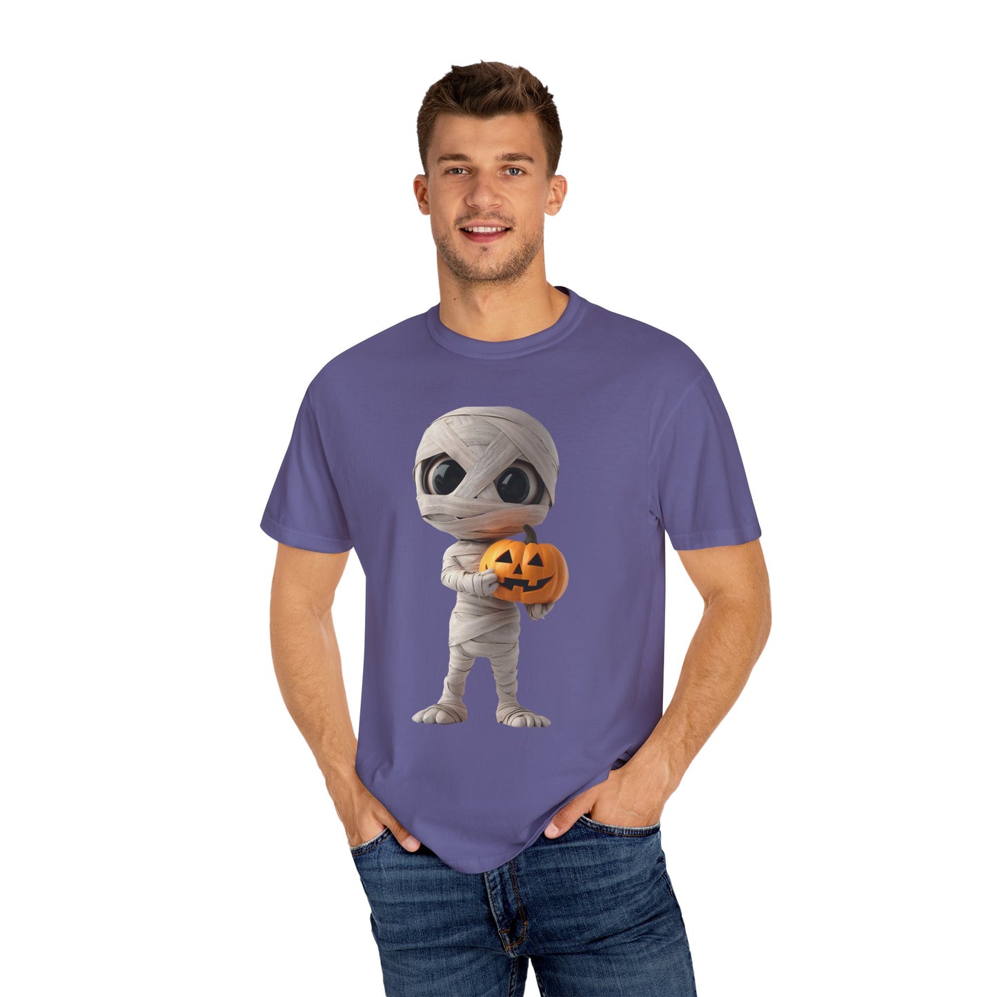 Halloween Mummy Pumpkin T-Shirt, Unisex Graphic Tee, Spooky Season Apparel, Halloween Costume Top, Fall Festival Shirt