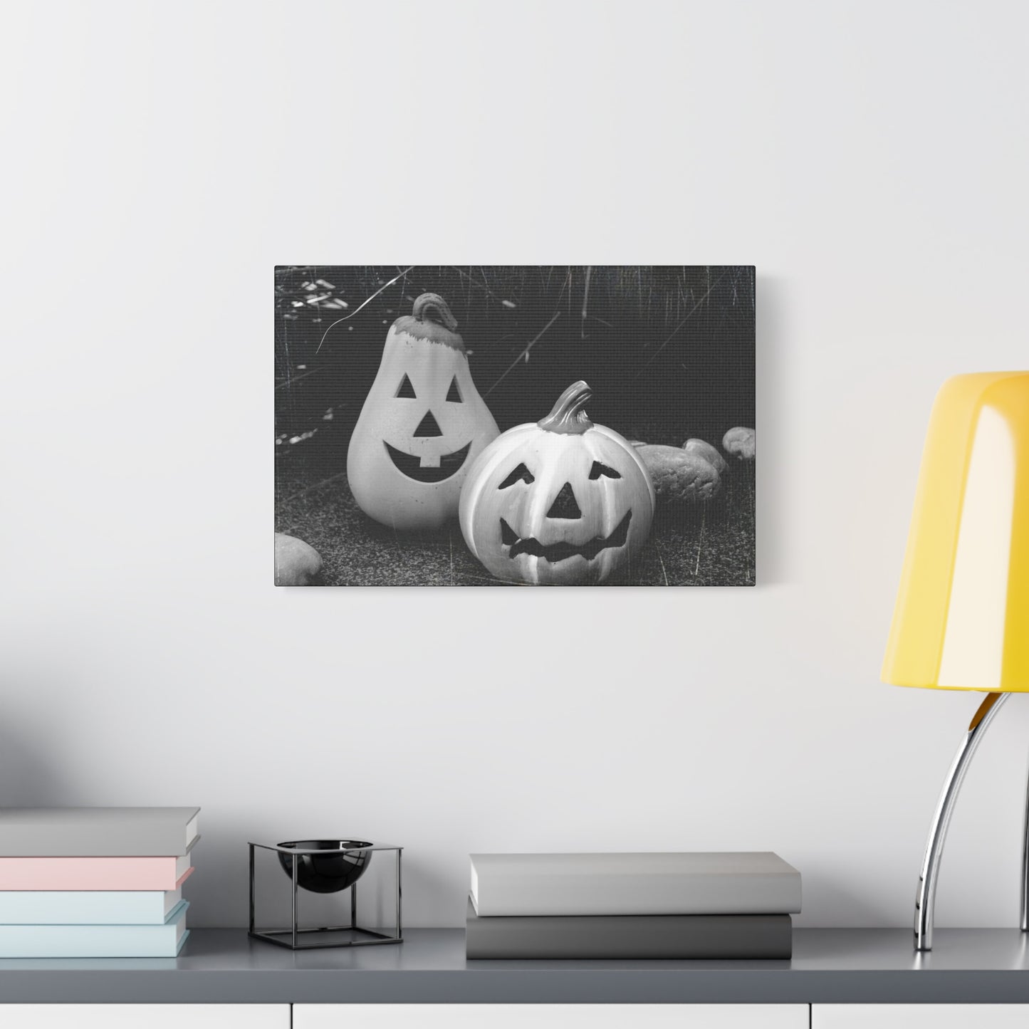 Halloween Pumpkin Canvas Wall Art, Spooky Home Decor, Fall Decoration, Autumn Art, Halloween Gift