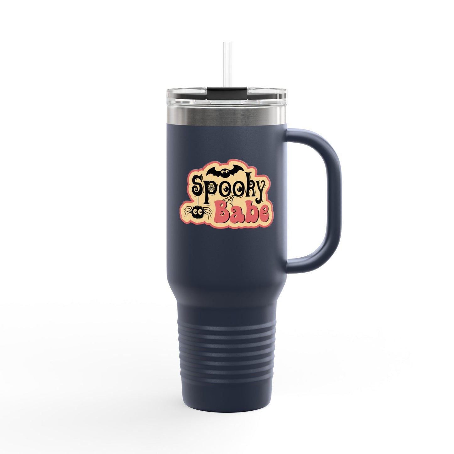 HalloweenSpooky Babe Insulated Travel Mug - 40oz, Funny Gift for Coffee Lovers, Halloween Party Mug, Fall Drinkware, Reusable Travel Cup