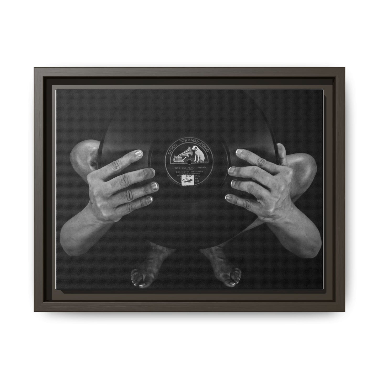 Framed Vinyl Art Print, Music Decor, Home Office Wall Art, Gift for Music Lovers, Black and White Artwork, Unique Home Decoration