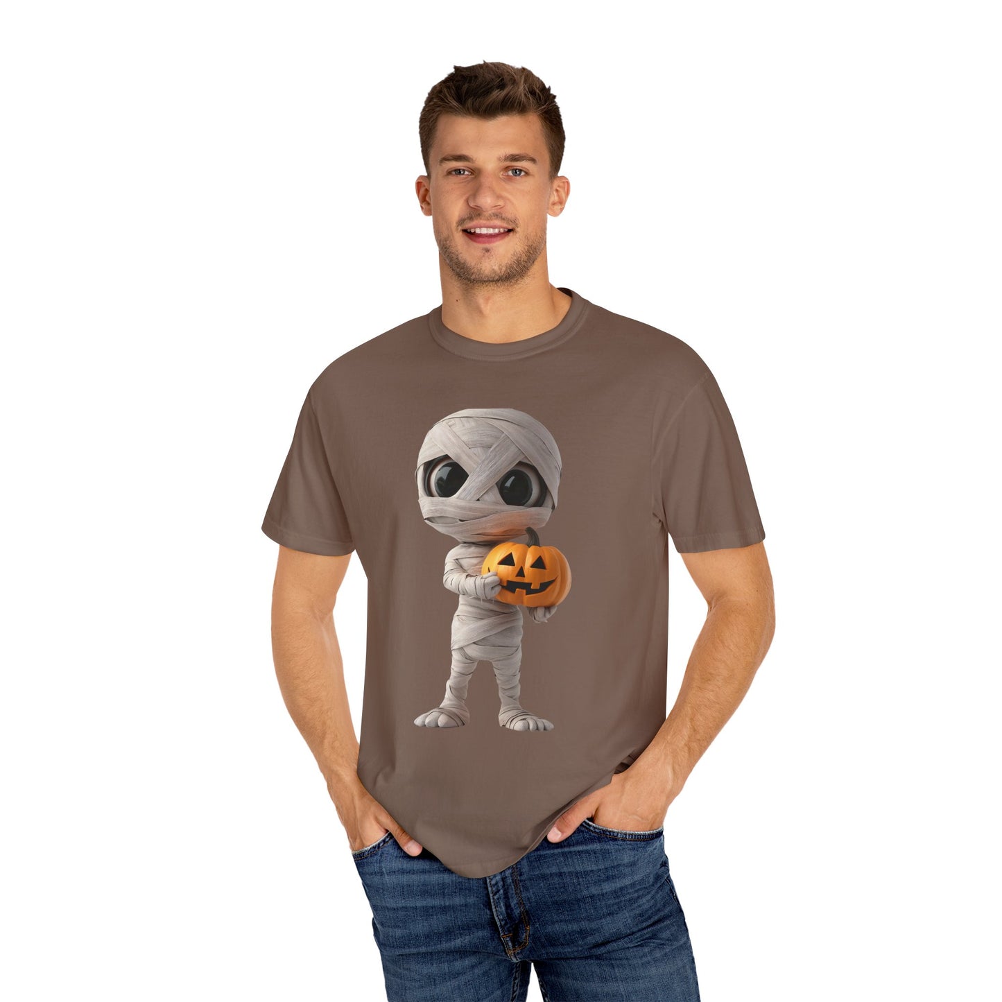 Halloween Mummy Pumpkin T-Shirt, Unisex Graphic Tee, Spooky Season Apparel, Halloween Costume Top, Fall Festival Shirt