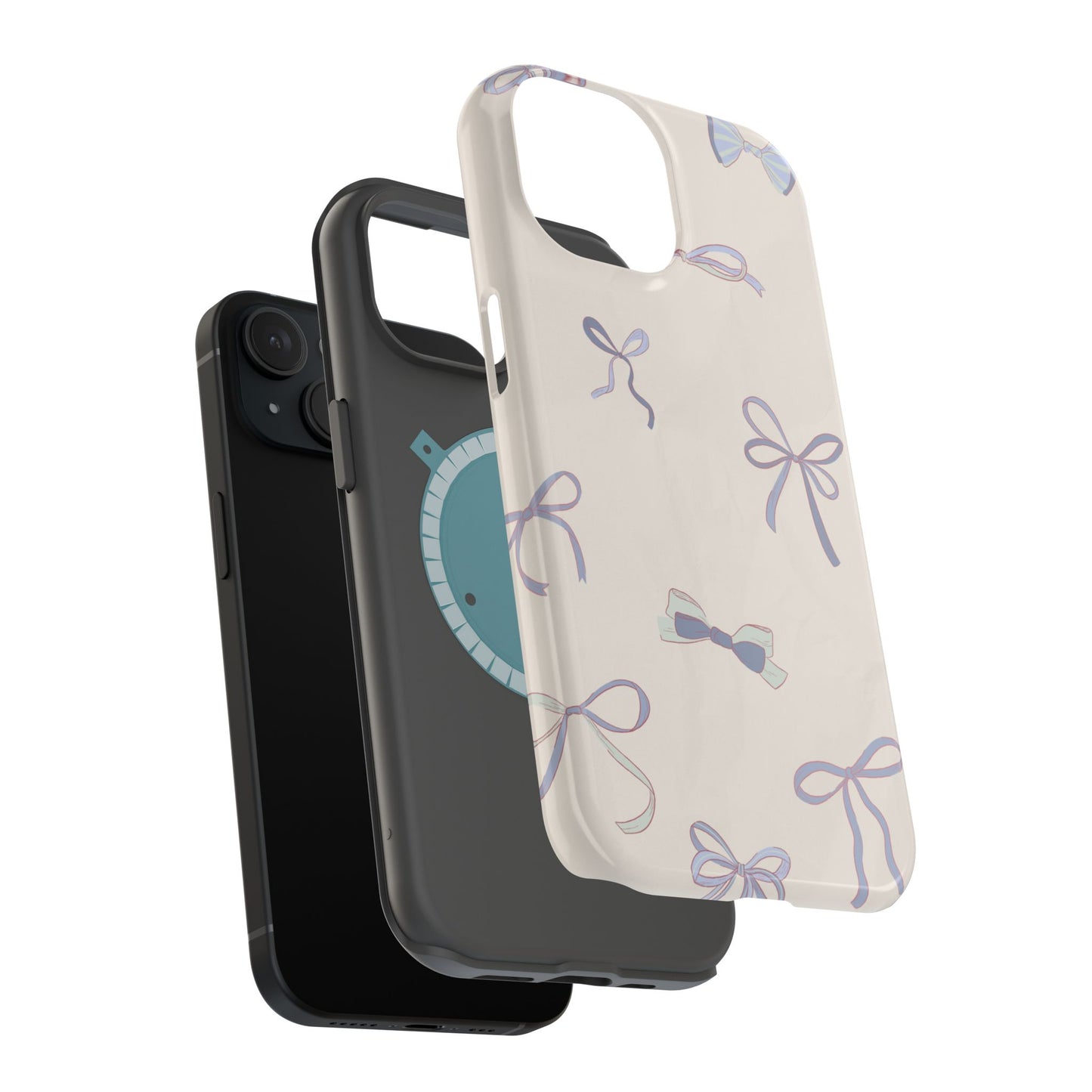 Chic Bow Pattern Magnetic Tough Cases, Stylish Phone Protection, Gift for Her, Birthday, Cute Accessories, Trendy Tech