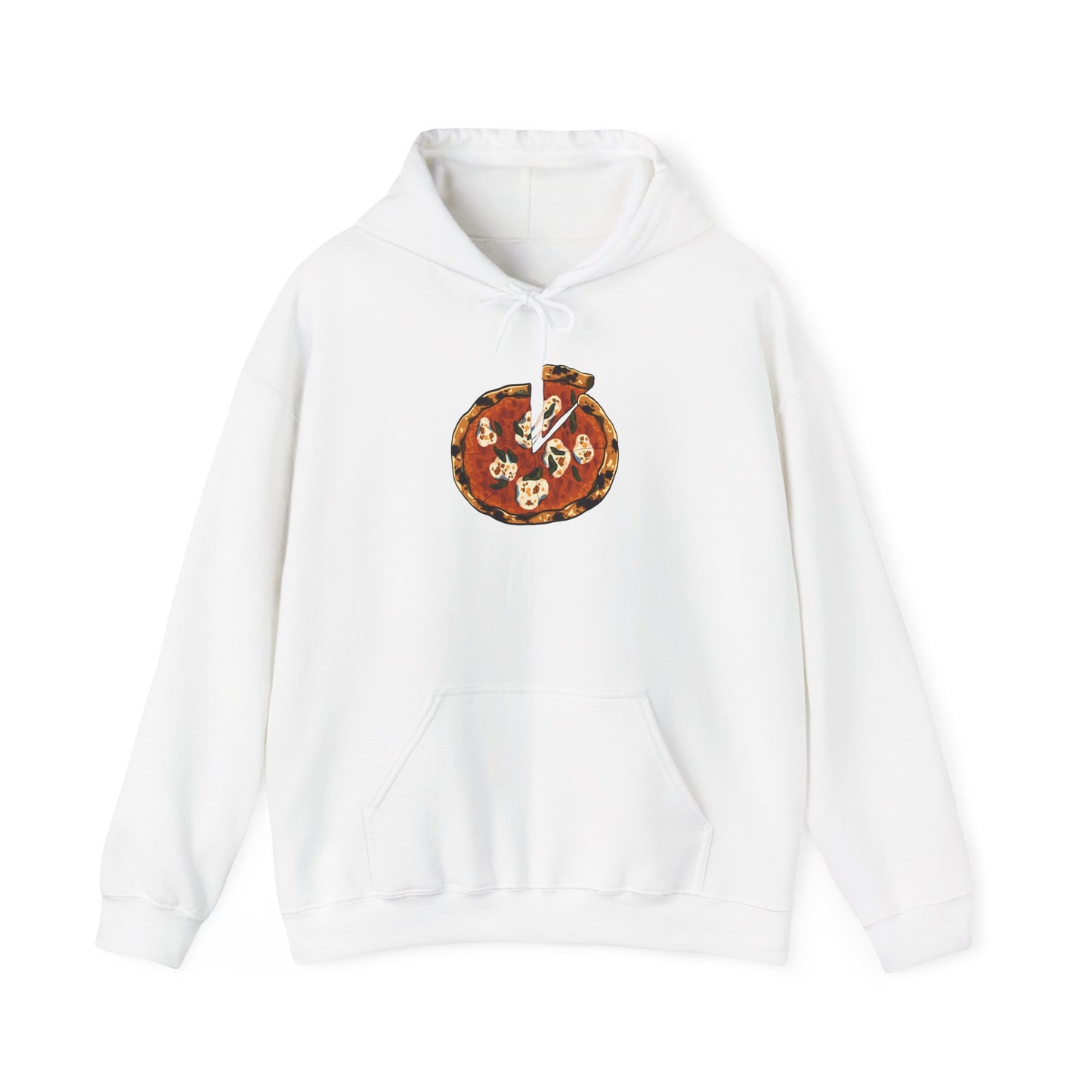 Italian Pizza Unisex Hooded Sweatshirt with Floral Design, Perfect for Everyday Wear, Gift for Friends, Spring Fashion, Casual Comfort