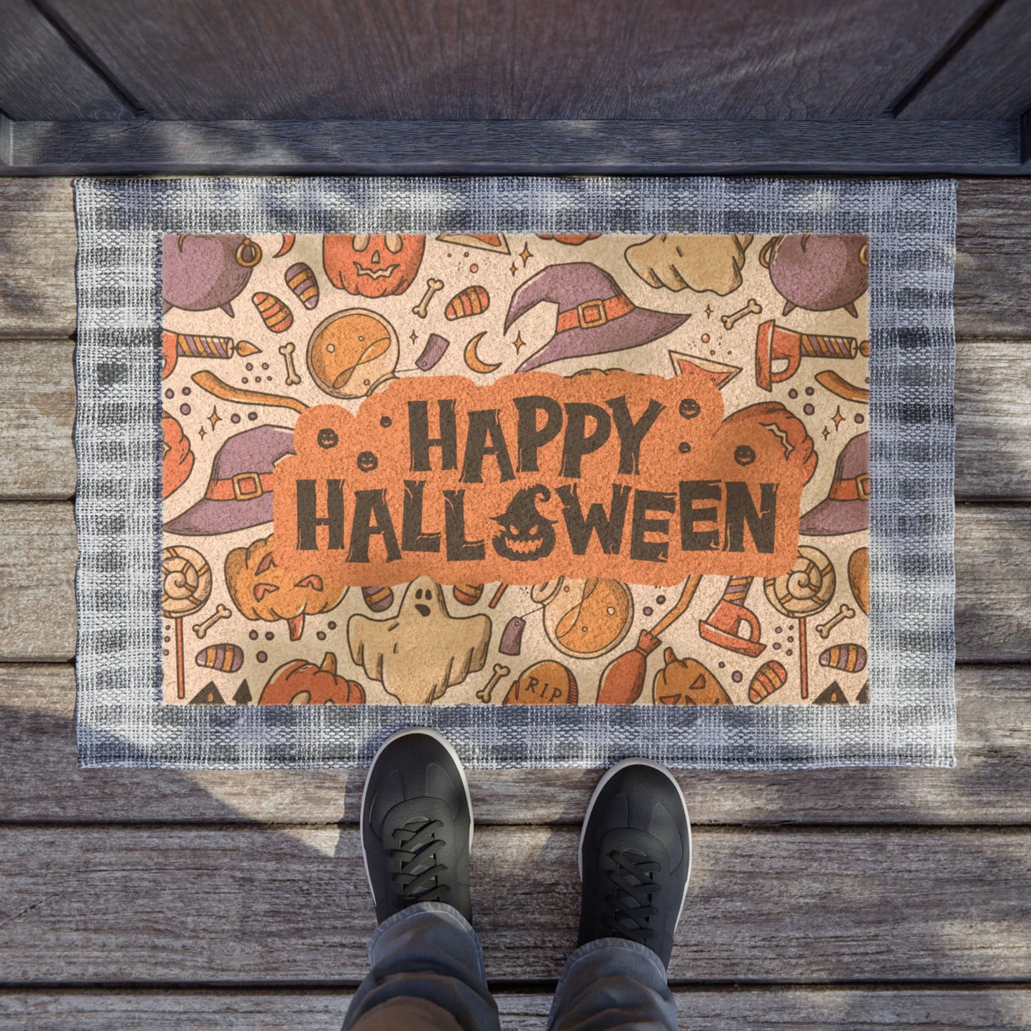 Halloween Doormat, Festive Entryway Decor, Seasonal Home Accent, Spooky Welcome Mat, Cute Halloween Gift, Fall Decoration