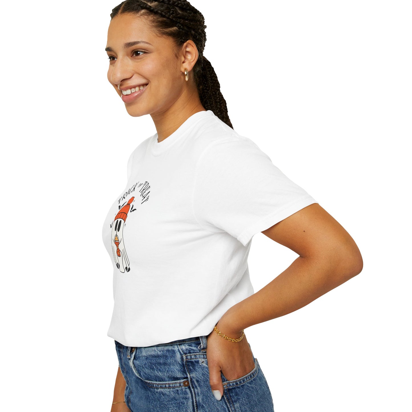 Cute Halloween Ghost T-Shirt, Unisex Halloween Tee, Trick or Treat Shirt, Halloween Gift, Fall Fashion