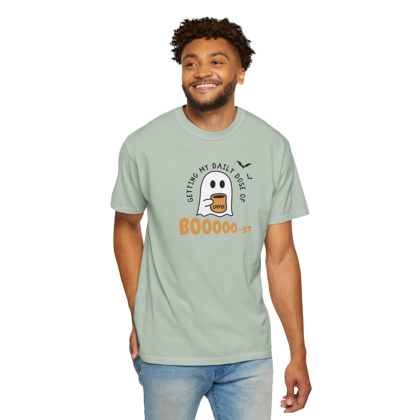 Spooky Coffee T-Shirt, Halloween Shirt, Ghost Tee, Unisex Graphic Tee, Fun Relaxed Wear