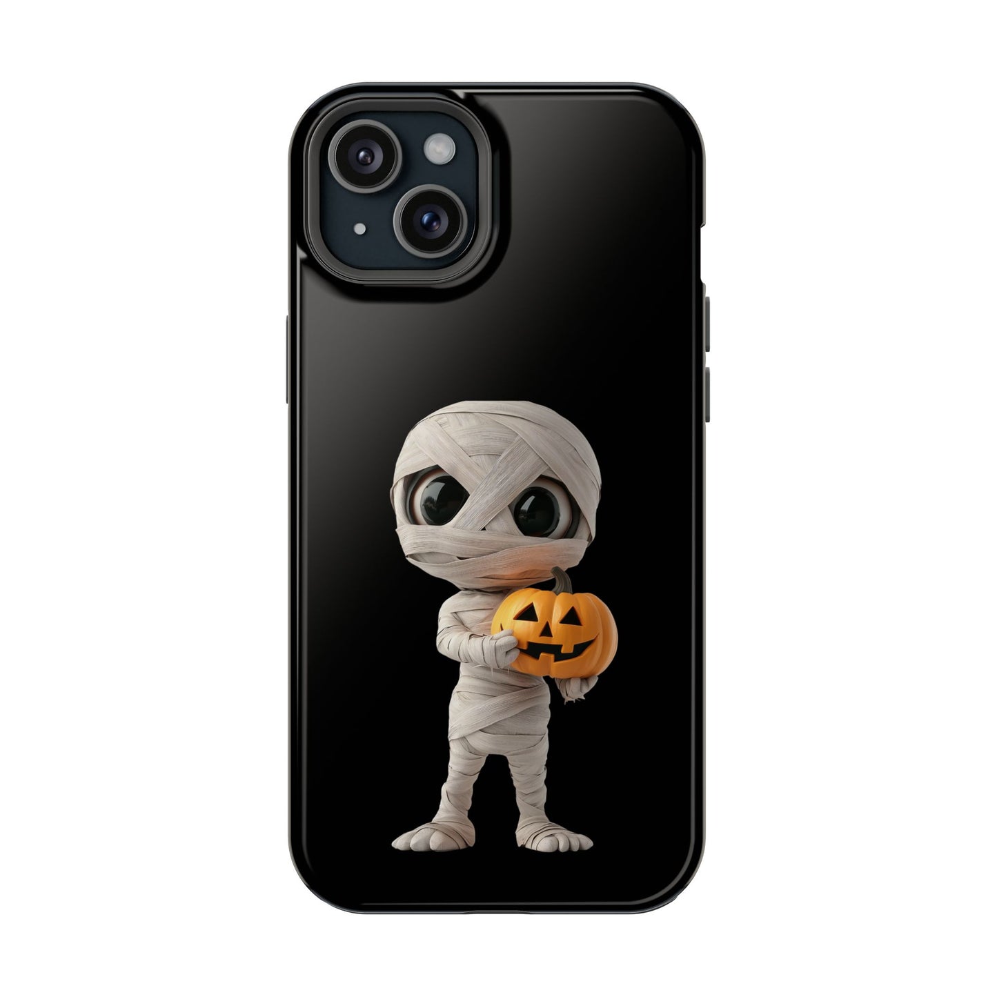Halloween Mummy Pumpkin Phone Case, Cute Monster Tough Cover, Fall Festivities Accessory, Spooky Kid-Friendly Gift, Mobile Protective Gear