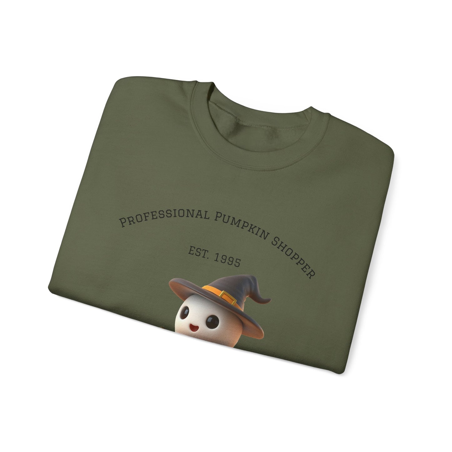 Cute Halloween Ghost Shopper Sweatshirt - Professional Pumpkin Shopper, Cozy Fall Apparel, Unisex Sweatshirt, Halloween Gift, Seasonal Fashion