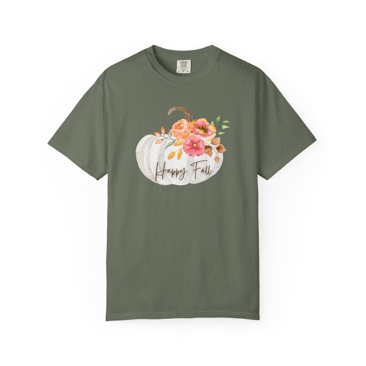 Happy Fall Pumpkin T-Shirt | Unisex Garment-Dyed Tee for Autumn, Thanksgiving, Fall Fashion, Pumpkin Lovers, Seasonal Style