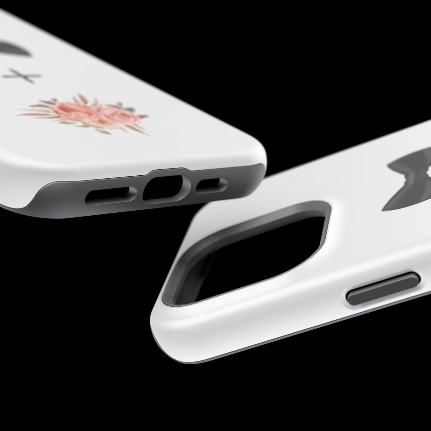 Floral Bow Tie Magnetic Tough Case - Elegant Phone Protection