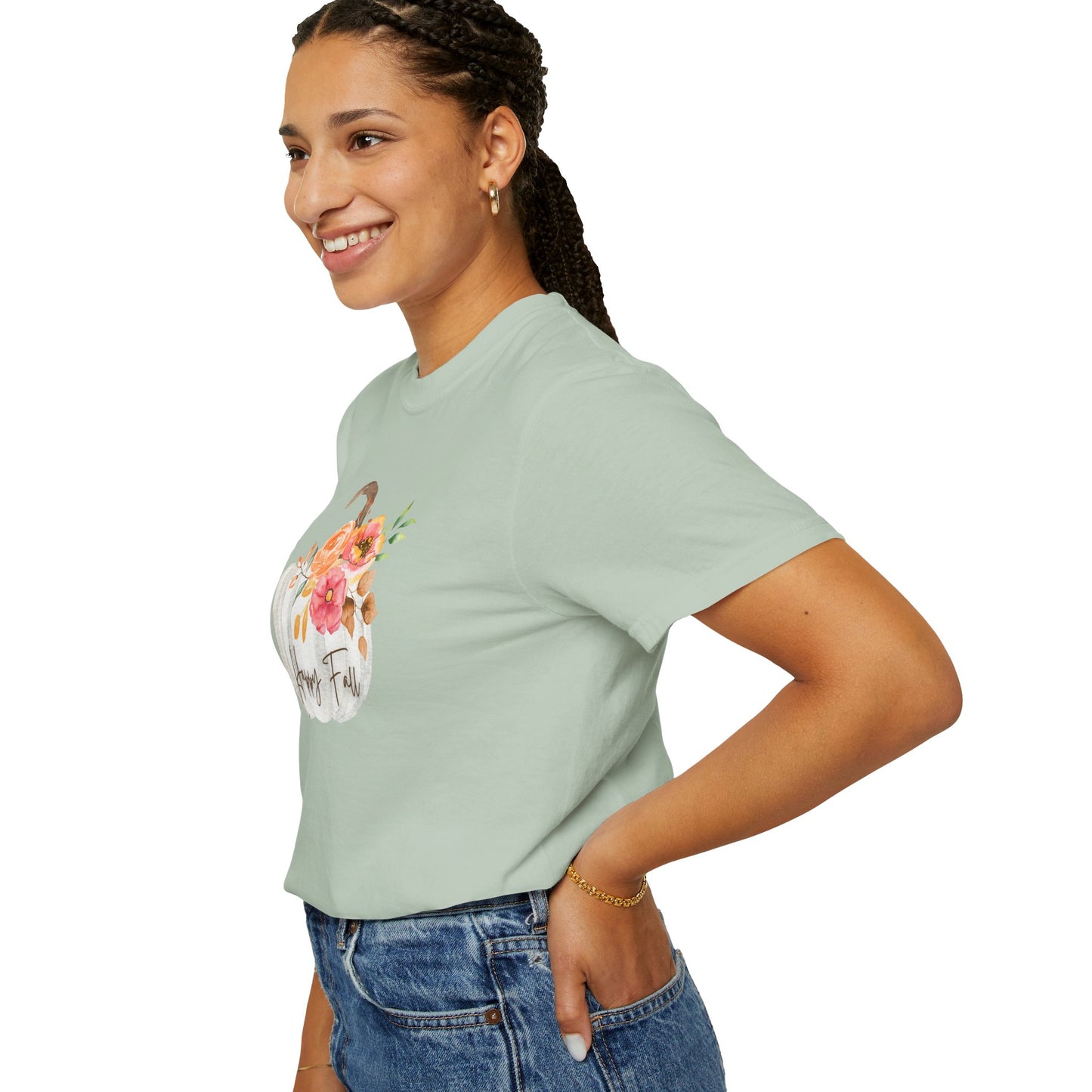 Happy Fall Pumpkin T-Shirt | Unisex Garment-Dyed Tee for Autumn, Thanksgiving, Fall Fashion, Pumpkin Lovers, Seasonal Style
