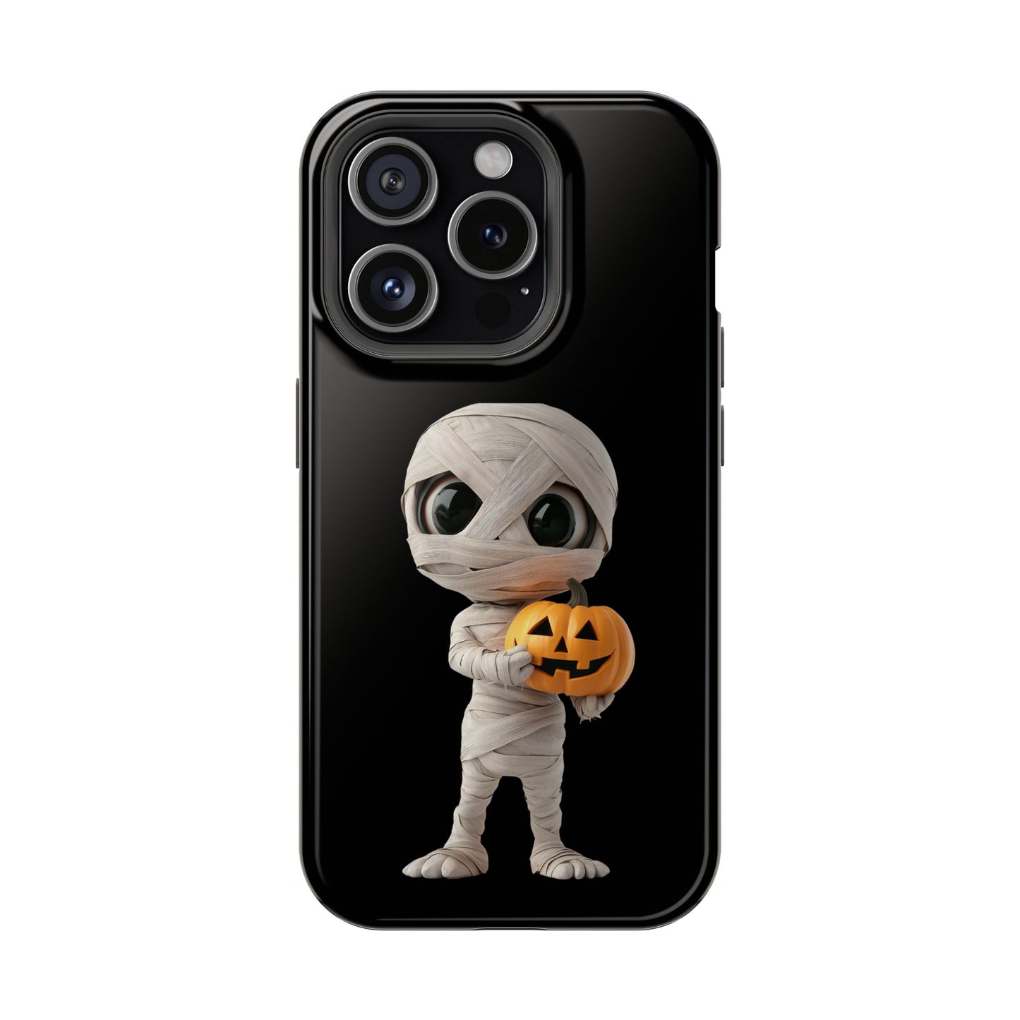 Halloween Mummy Pumpkin Phone Case, Cute Monster Tough Cover, Fall Festivities Accessory, Spooky Kid-Friendly Gift, Mobile Protective Gear