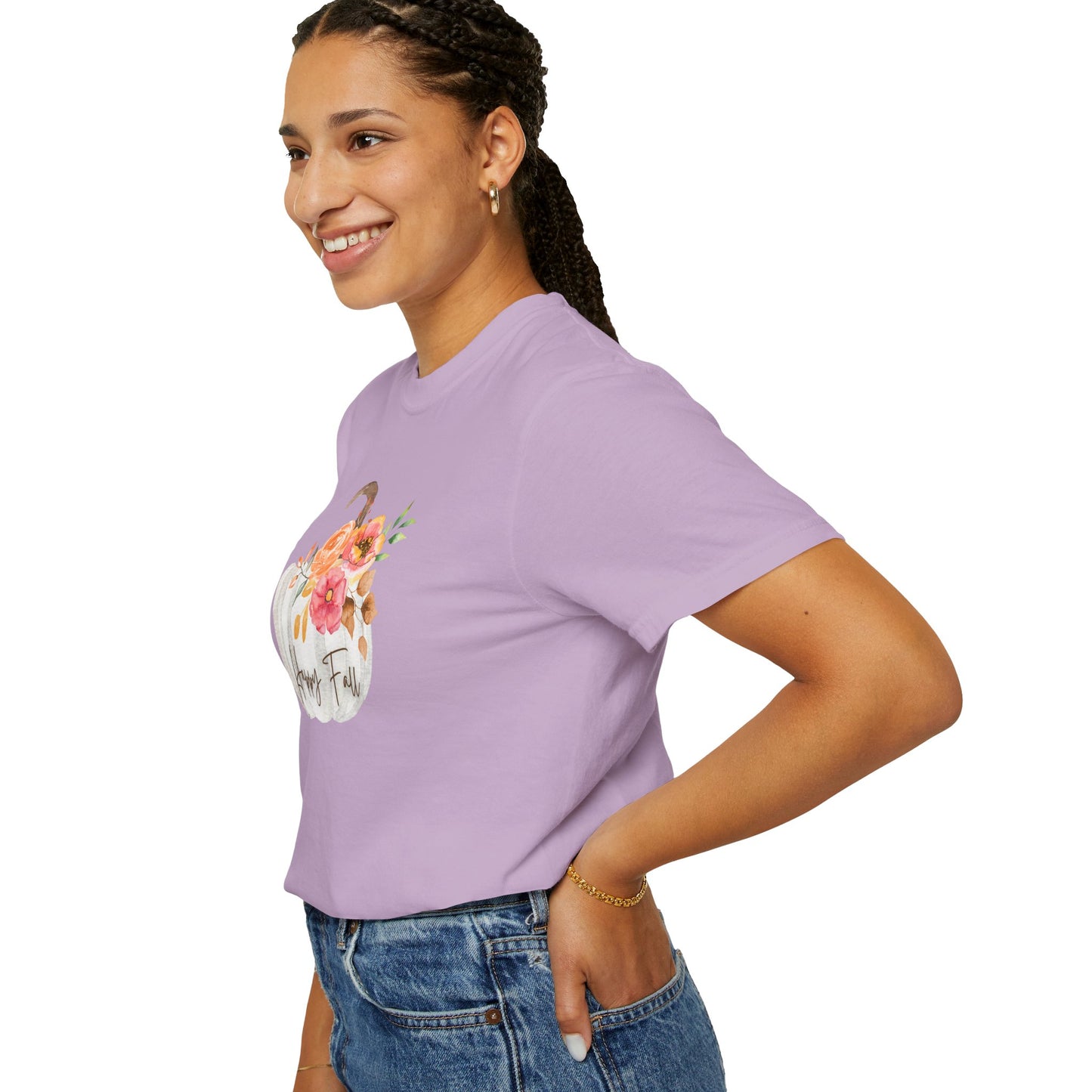 Happy Fall Pumpkin T-Shirt | Unisex Garment-Dyed Tee for Autumn, Thanksgiving, Fall Fashion, Pumpkin Lovers, Seasonal Style
