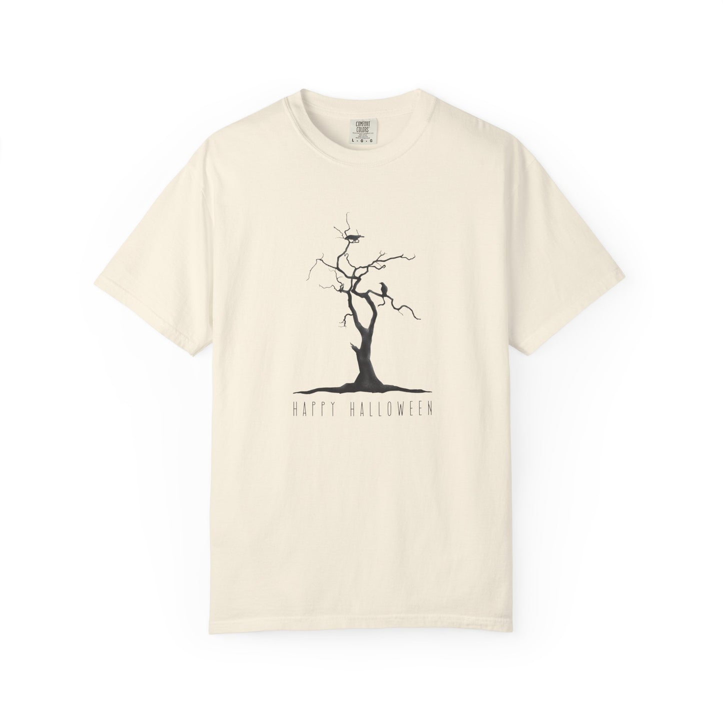 Garment-Dyed T-Shirt with Minimalist Tree Design, Unisex Nature Tee, Eco-Friendly Gift, Casual Wear, Sustainable Fashion