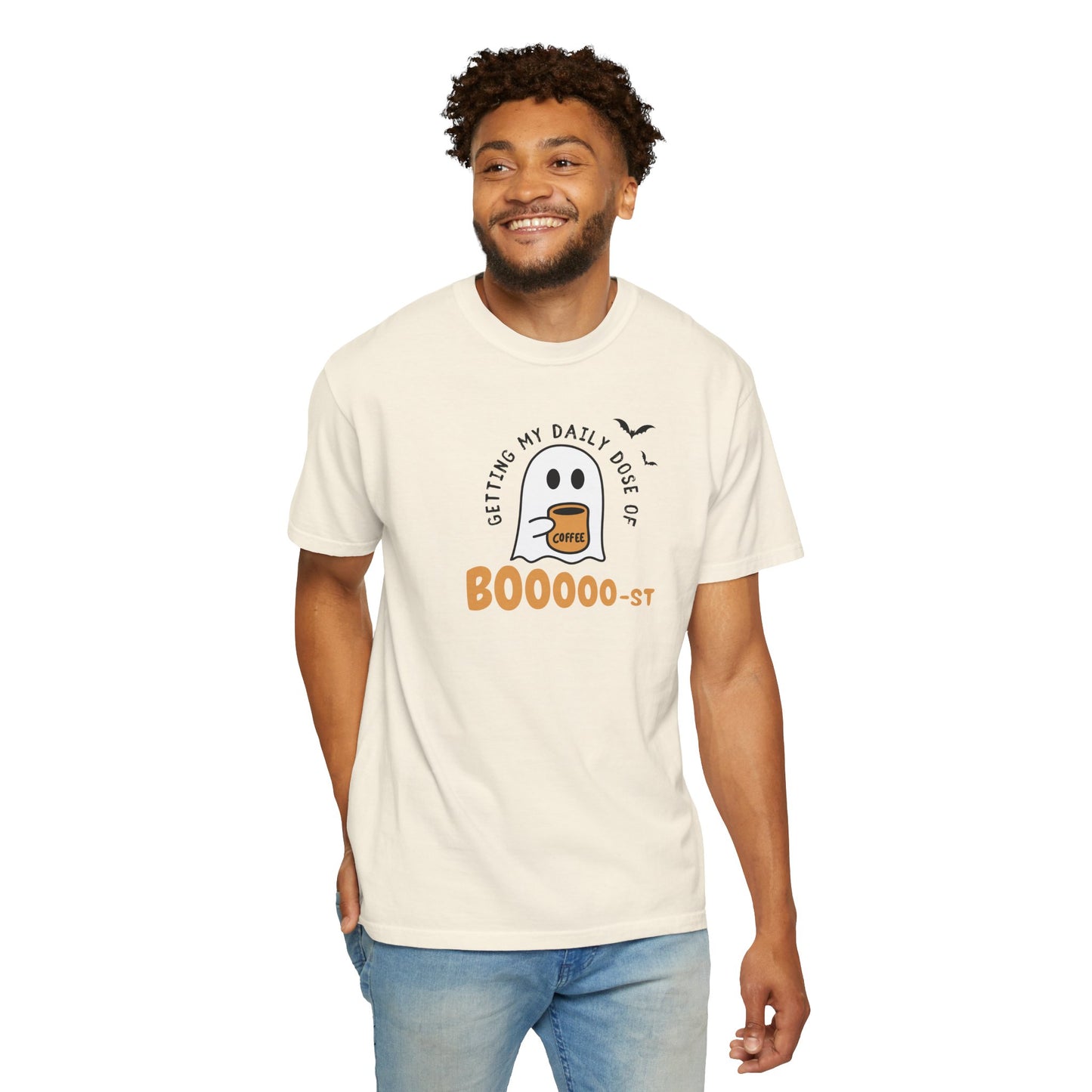 Spooky Coffee T-Shirt, Halloween Shirt, Ghost Tee, Unisex Graphic Tee, Fun Relaxed Wear