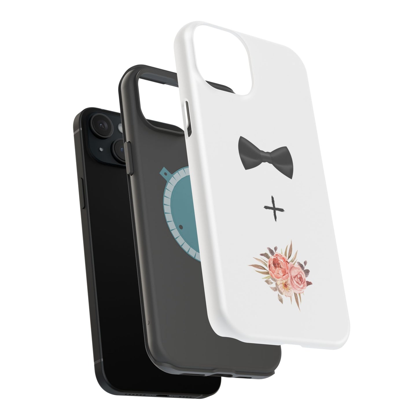 Floral Bow Tie Magnetic Tough Case - Elegant Phone Protection