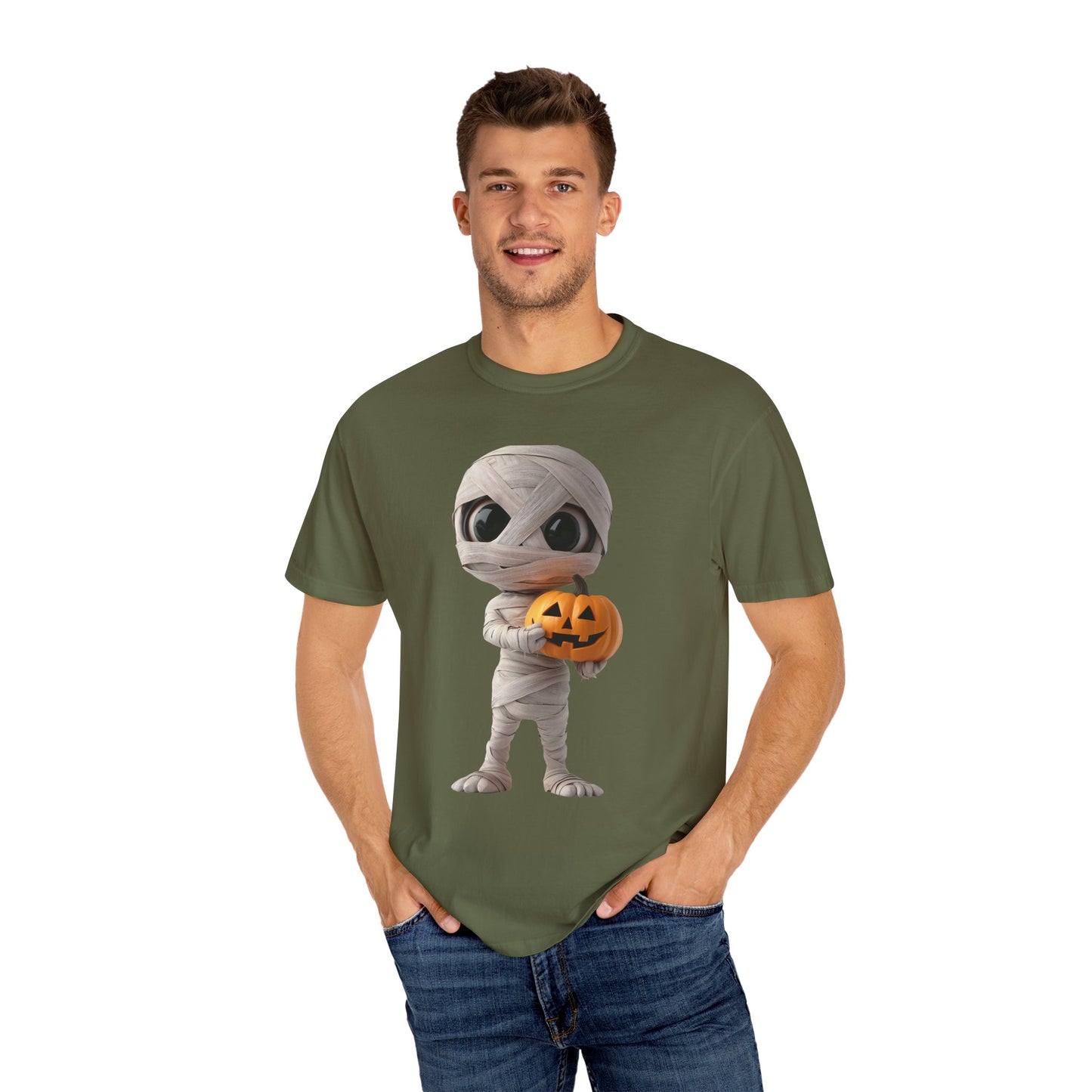 Halloween Mummy Pumpkin T-Shirt, Unisex Graphic Tee, Spooky Season Apparel, Halloween Costume Top, Fall Festival Shirt