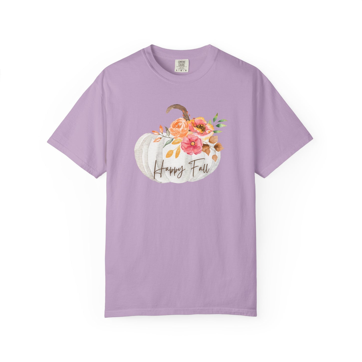Happy Fall Pumpkin T-Shirt | Unisex Garment-Dyed Tee for Autumn, Thanksgiving, Fall Fashion, Pumpkin Lovers, Seasonal Style
