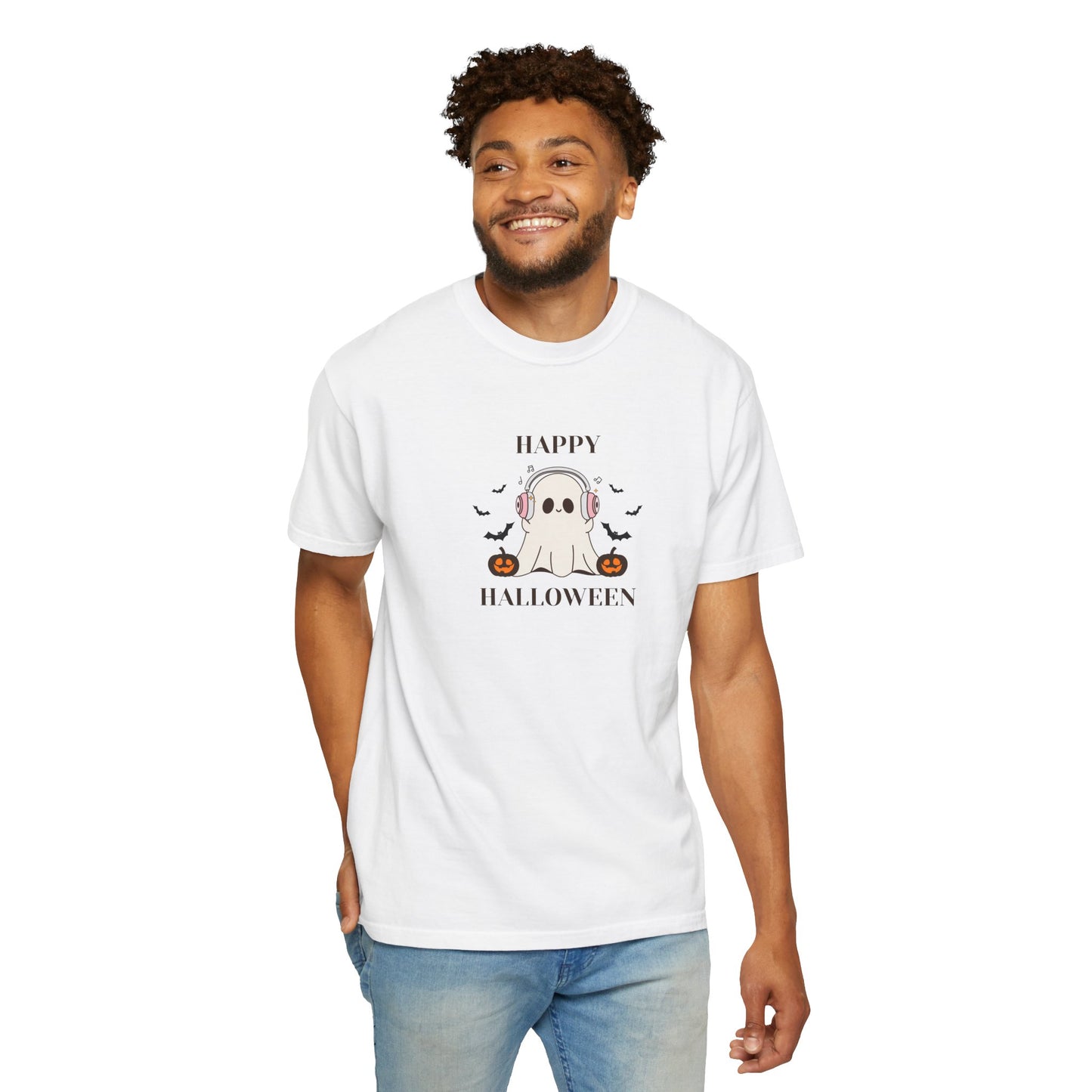 Happy Halloween Unisex T-shirt, Cozy Halloween Apparel, Spooky Season Shirt, Ghost T-shirt Gift, Fall Festival Clothing
