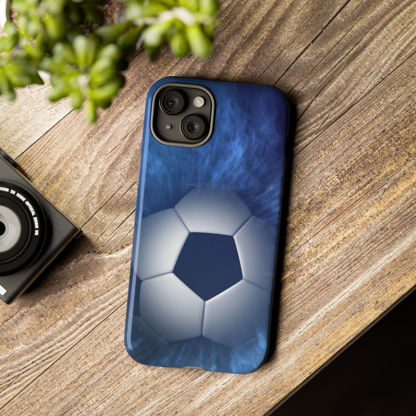 Soccer Phone Case - Tough Cases, Sports Phone Cover, Football Lover Gift, Durable Case, Blue Soccer Design