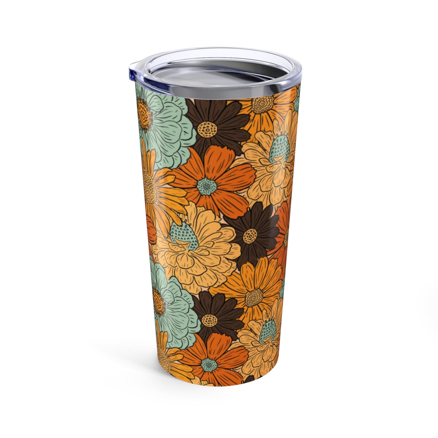Floral 20oz Tumbler, Colorful Drinkware for Summer, Gift for Her, Travel Mug, Flower Pattern Tumbler, Stylish Beverage Container