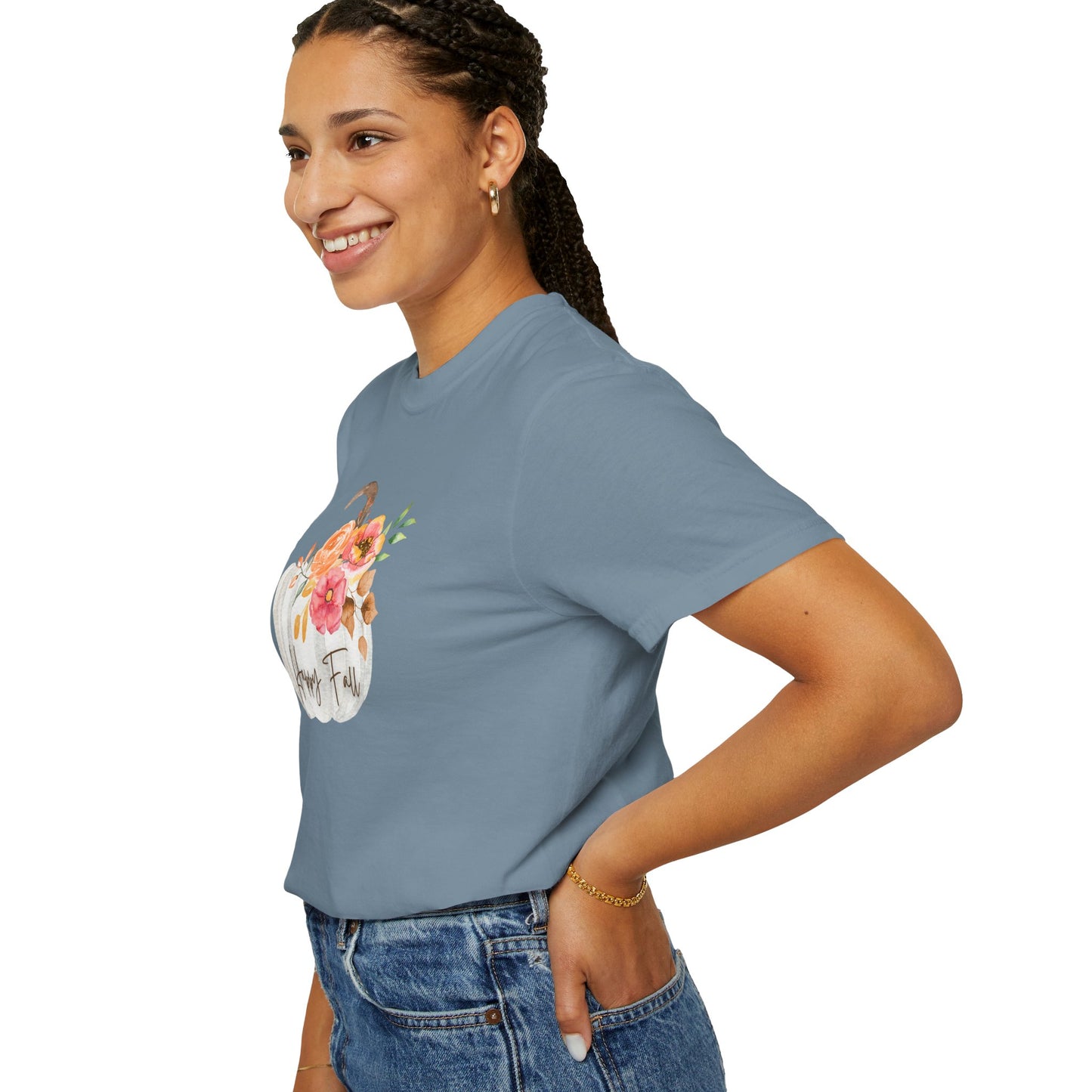 Happy Fall Pumpkin T-Shirt | Unisex Garment-Dyed Tee for Autumn, Thanksgiving, Fall Fashion, Pumpkin Lovers, Seasonal Style