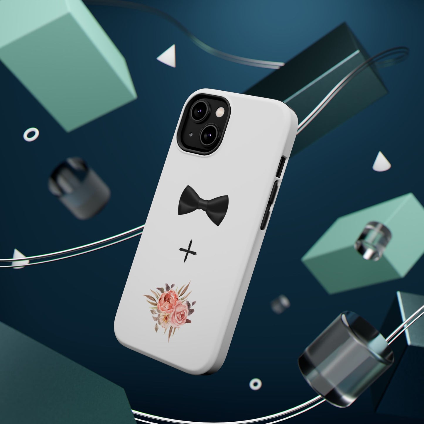 Floral Bow Tie Magnetic Tough Case - Elegant Phone Protection