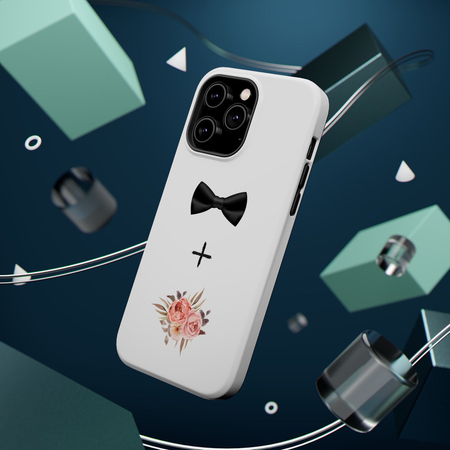 Floral Bow Tie Magnetic Tough Case - Elegant Phone Protection