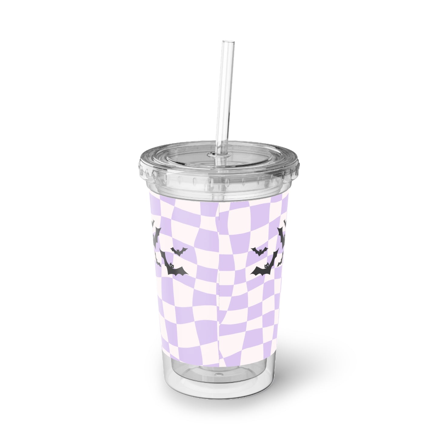 Charming Ghost Acrylic Cup, Cute Drinkware, Floral Travel Tumbler, Halloween Cup, Gift for Ghoulish Friends