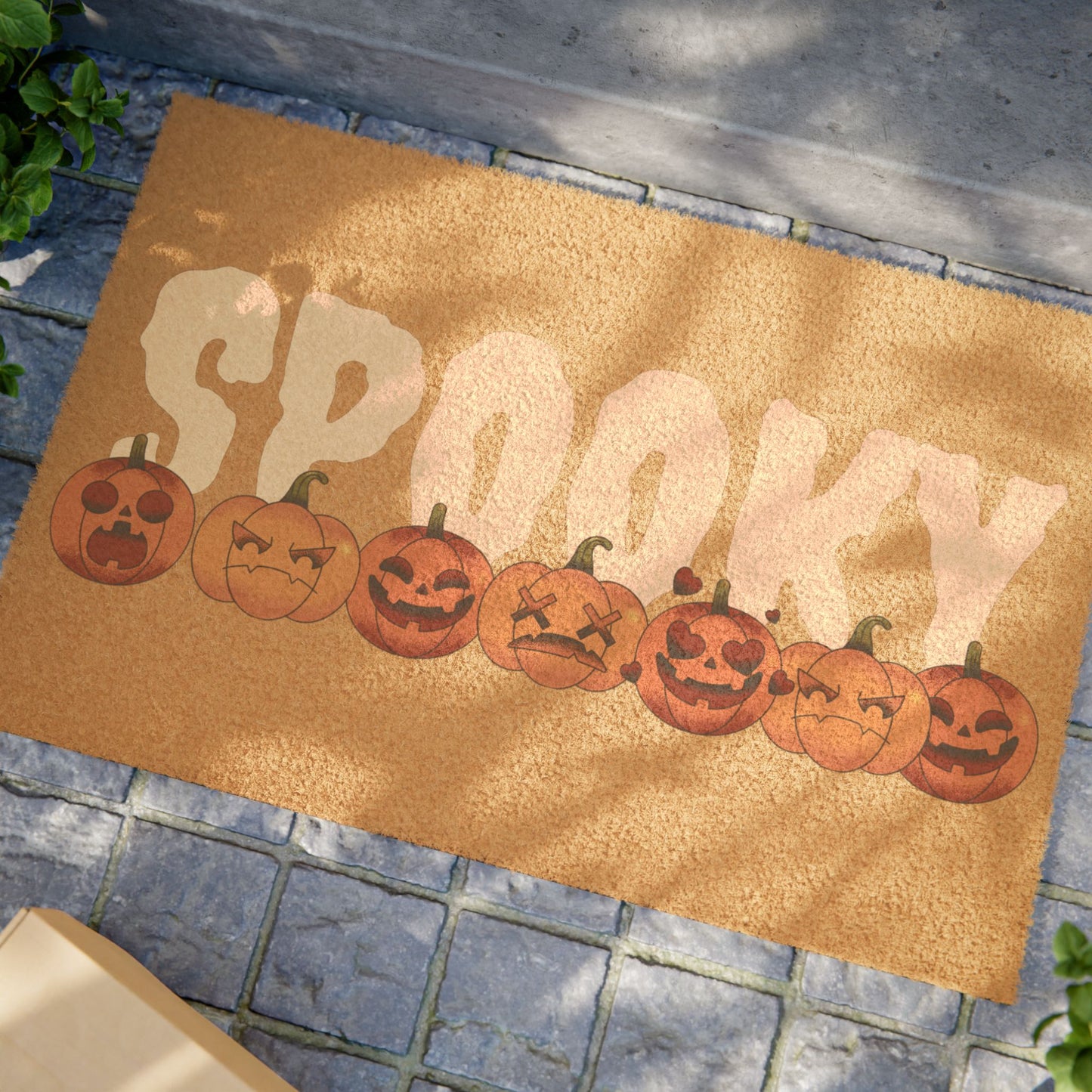Spooky Doormat - Halloween Home Decor, Pumpkin Welcome Mat, Autumn Entryway Rug, Fall Decor, Trick or Treat Entrance