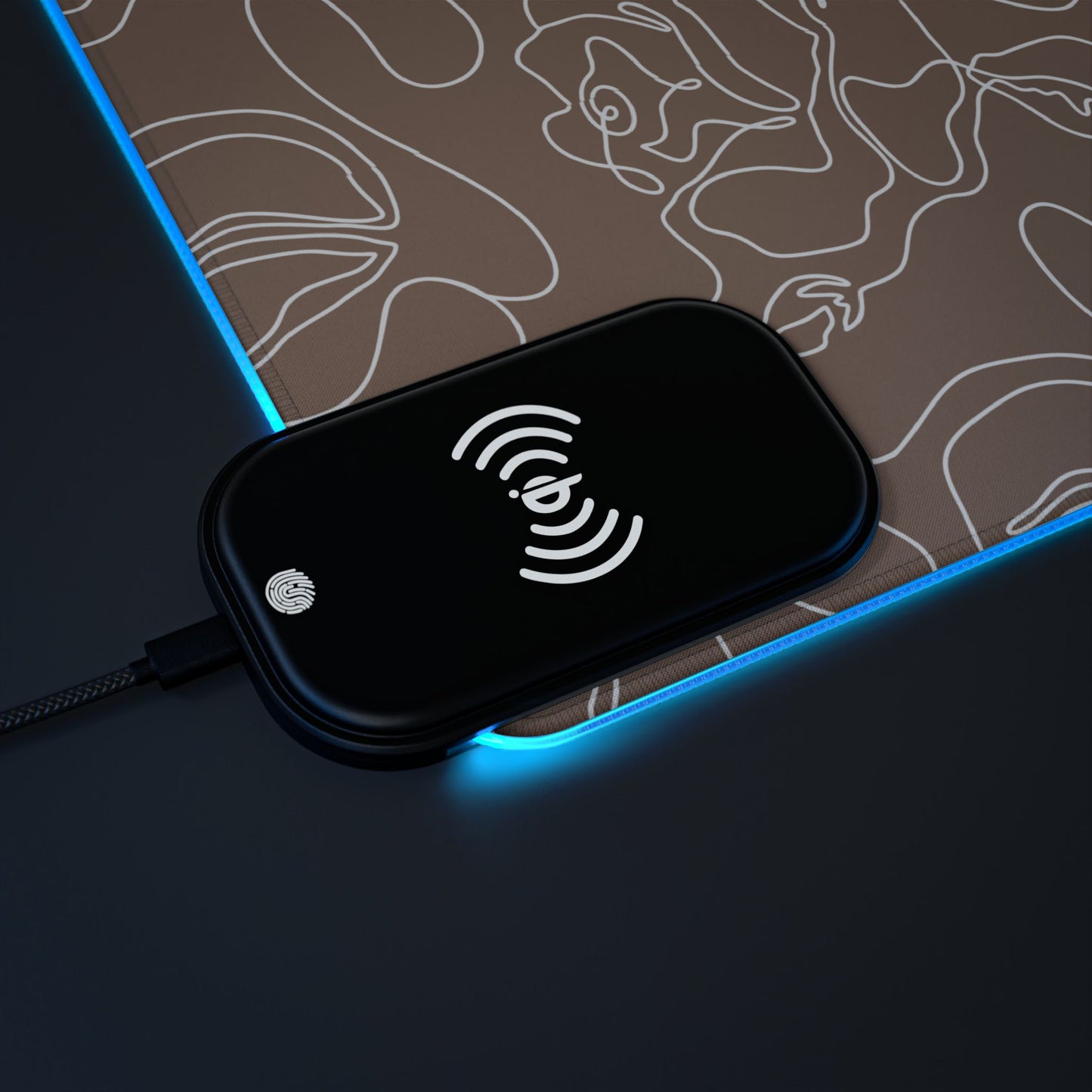 Floral LED Gaming Mouse Pad with Wireless Charging - Perfect for Gamers & Home Offices