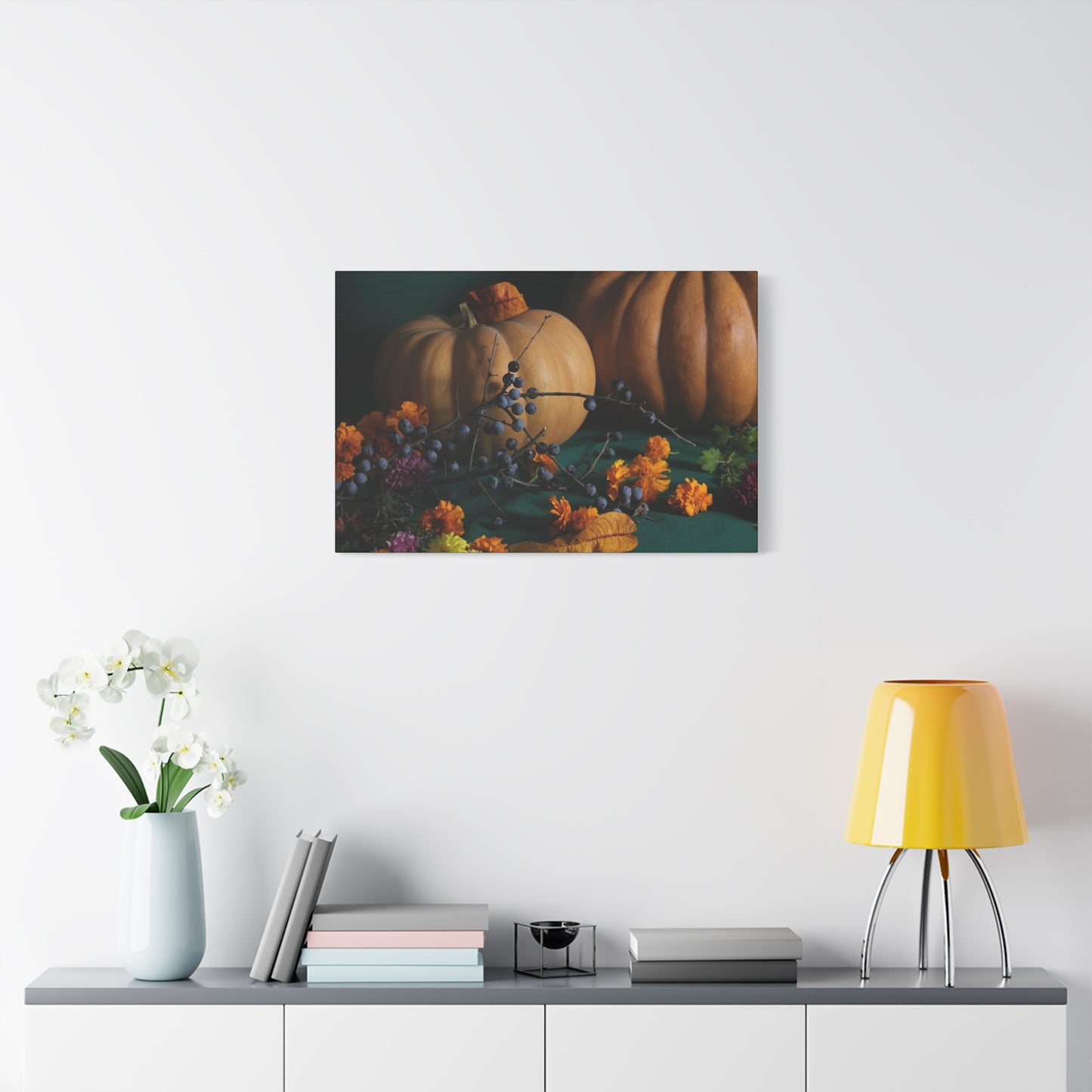Autumn Themed Canvas Print, Fall Decor, Pumpkin Art, Seasonal Wall Art, Thanksgiving Decoration, Home Decor Gift
