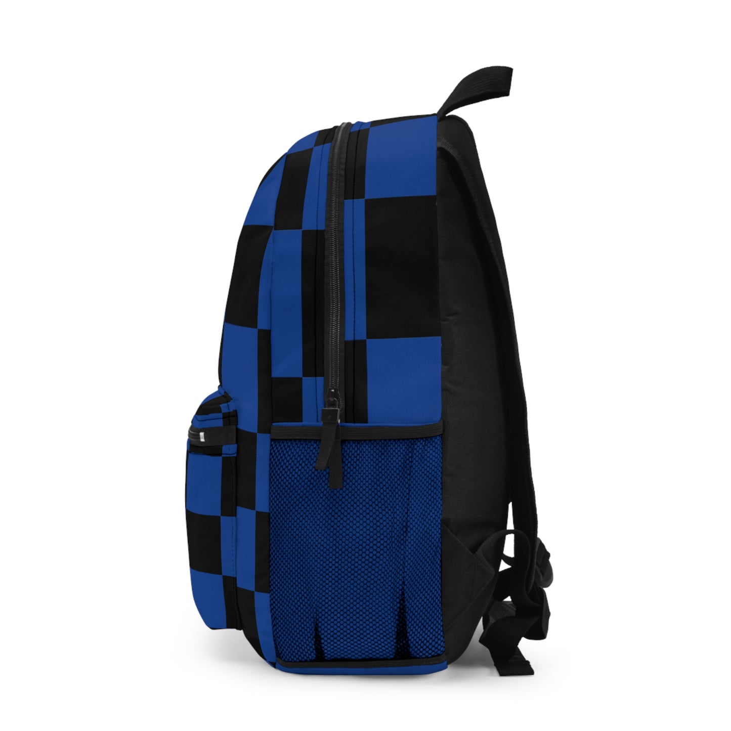 Stylish Blue Checkered Backpack - Trendy School Bag, Casual Daypack, Gift for Students, Graphic Backpack, Modern Travel Accessories