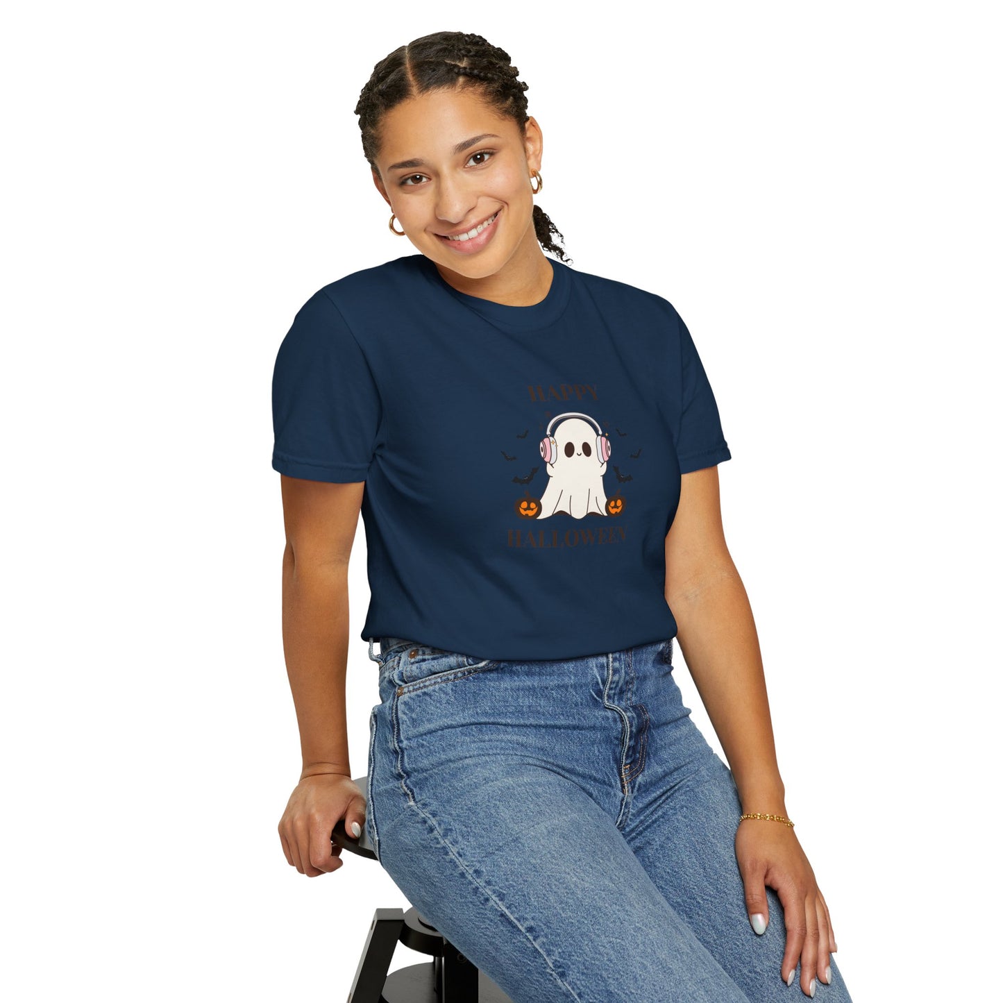 Happy Halloween Unisex T-shirt, Cozy Halloween Apparel, Spooky Season Shirt, Ghost T-shirt Gift, Fall Festival Clothing