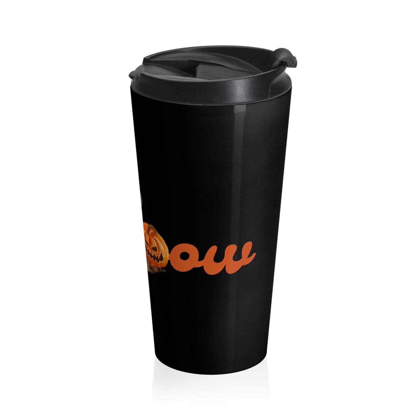 Halloween Cat Travel Mug, Stainless Steel Coffee Cup, Black Cat Pumpkin Tumbler, Autumn Drinkware, Cat Lover Gift, Spooky Season Accessory