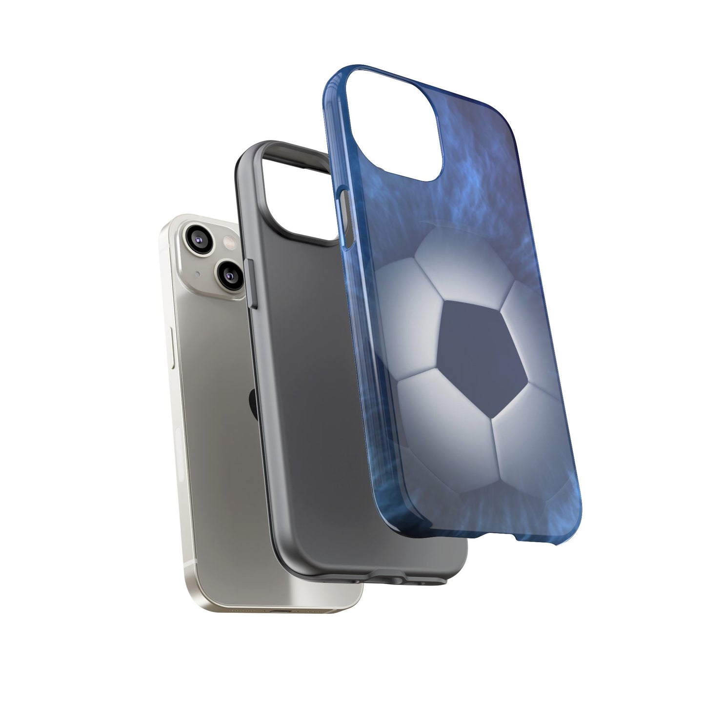 Soccer Phone Case - Tough Cases, Sports Phone Cover, Football Lover Gift, Durable Case, Blue Soccer Design