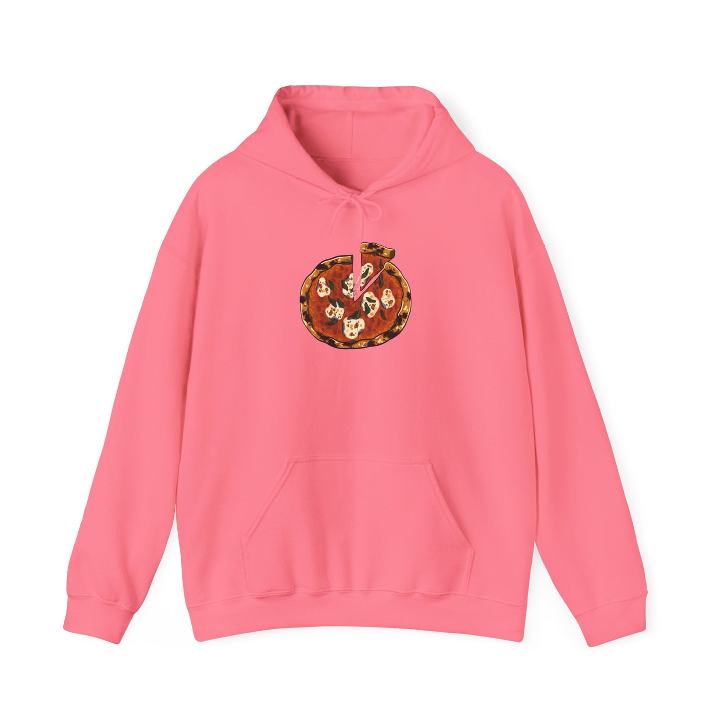 Italian Pizza Unisex Hooded Sweatshirt with Floral Design, Perfect for Everyday Wear, Gift for Friends, Spring Fashion, Casual Comfort