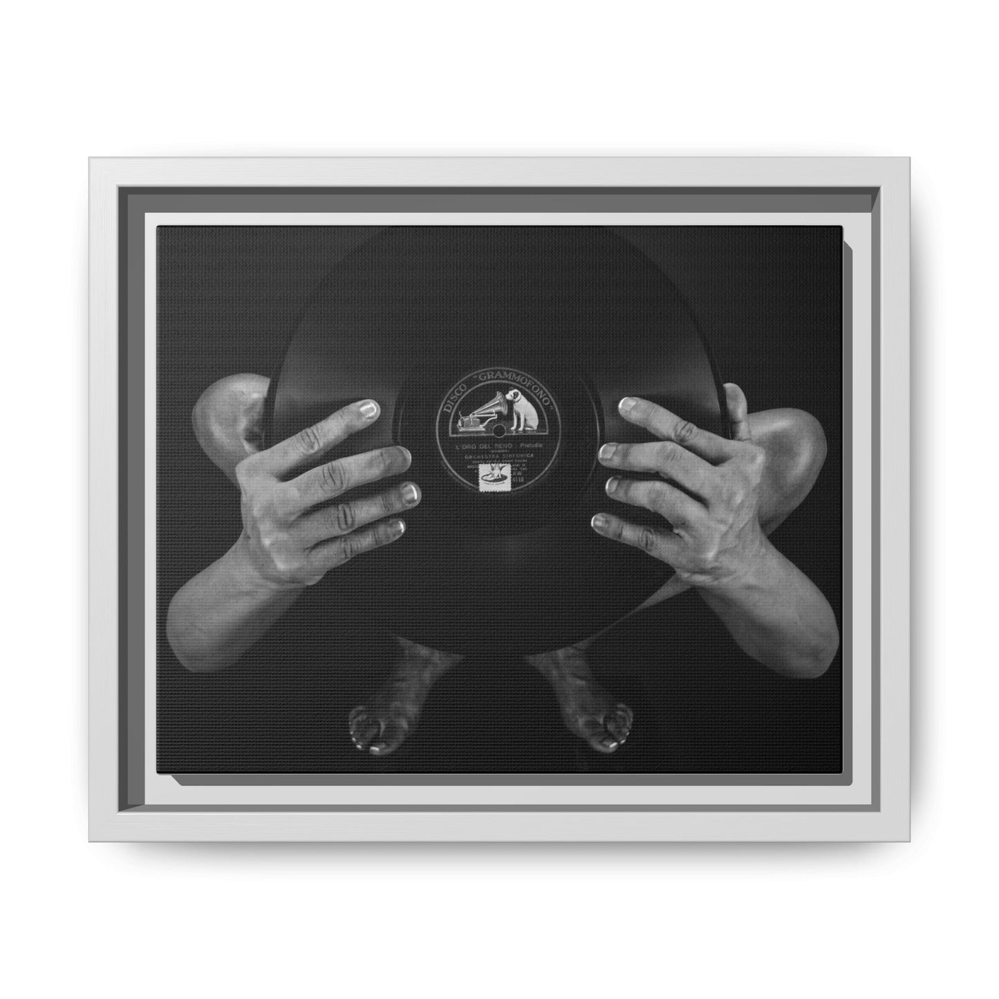 Framed Vinyl Art Print, Music Decor, Home Office Wall Art, Gift for Music Lovers, Black and White Artwork, Unique Home Decoration