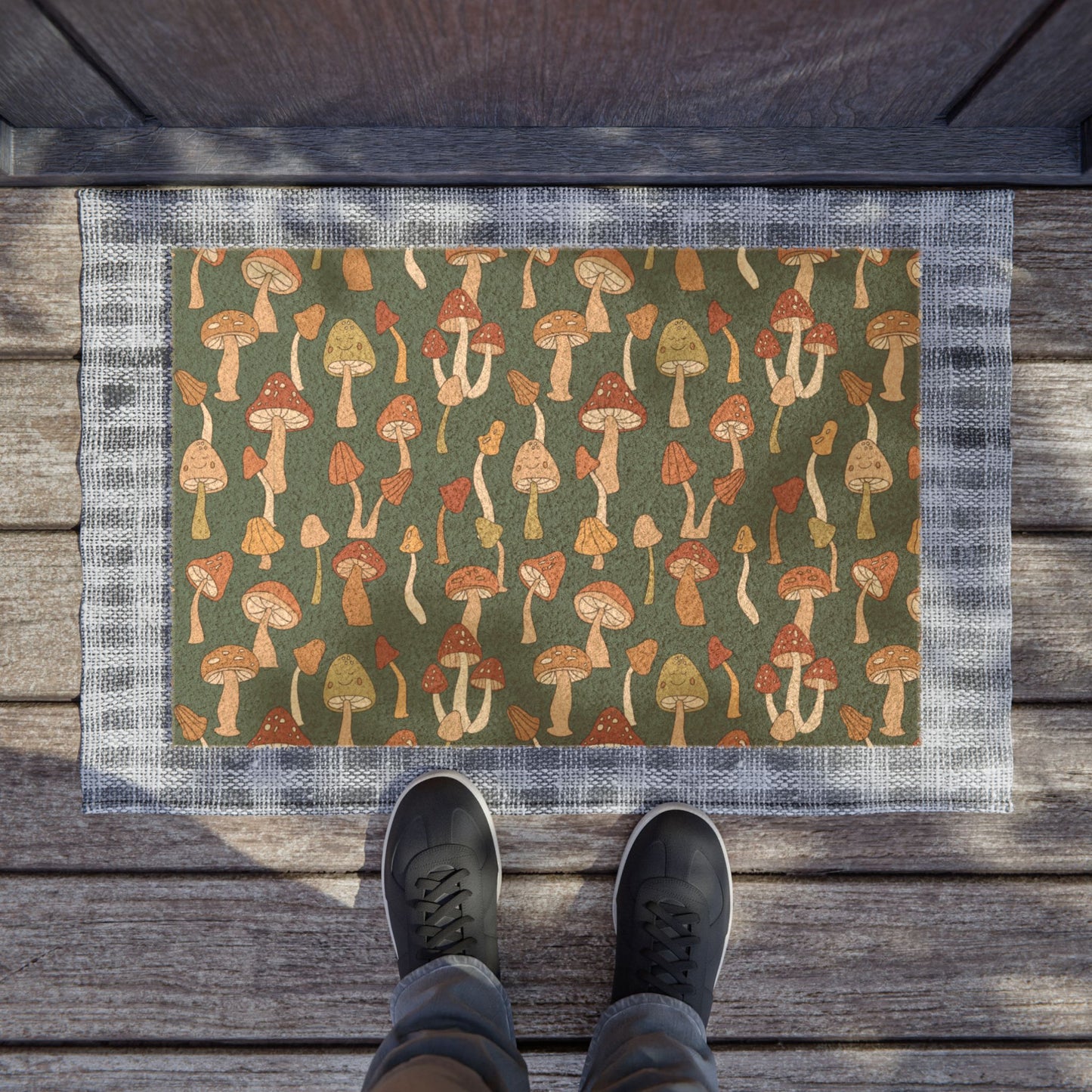Whimsical Mushroom Doormat - Cozy Entryway Decor, Welcome Mat, Fungi Lover's Gift, Fall Home Accent, Outdoor Rug