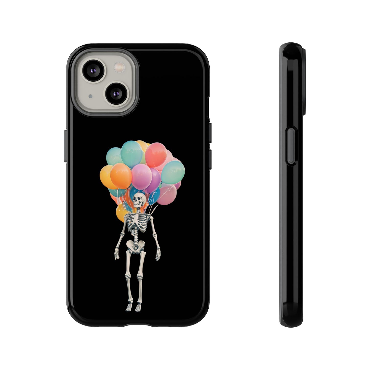 Skeleton Balloon Phone Case, Fun Halloween Gift, Unique Skeleton Design, Cute Phone Cover, Spooky Decor