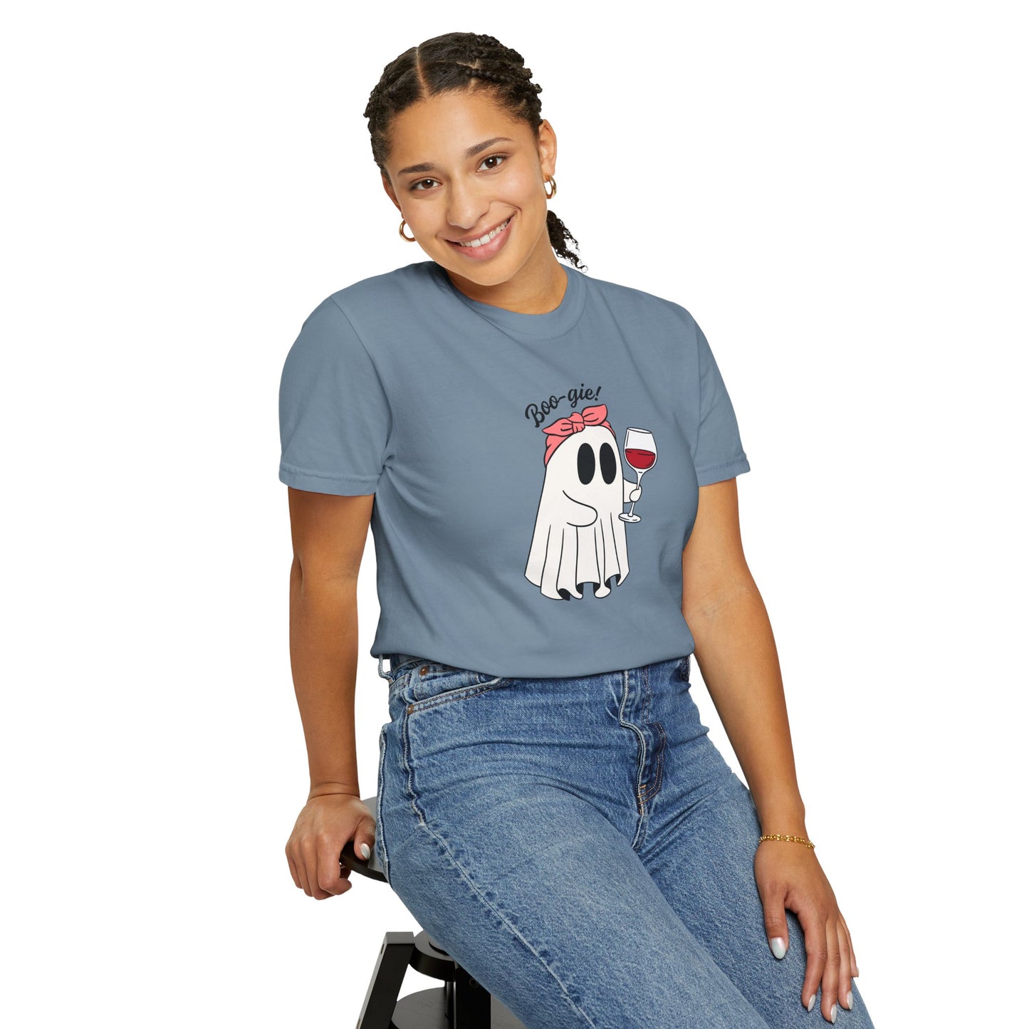 Ghostie Wine T-Shirt | Fun Unisex Tee for Halloween Parties, Casual Wear, Gifts for Wine Lovers, Spooky Celebrations, Cozy Weather