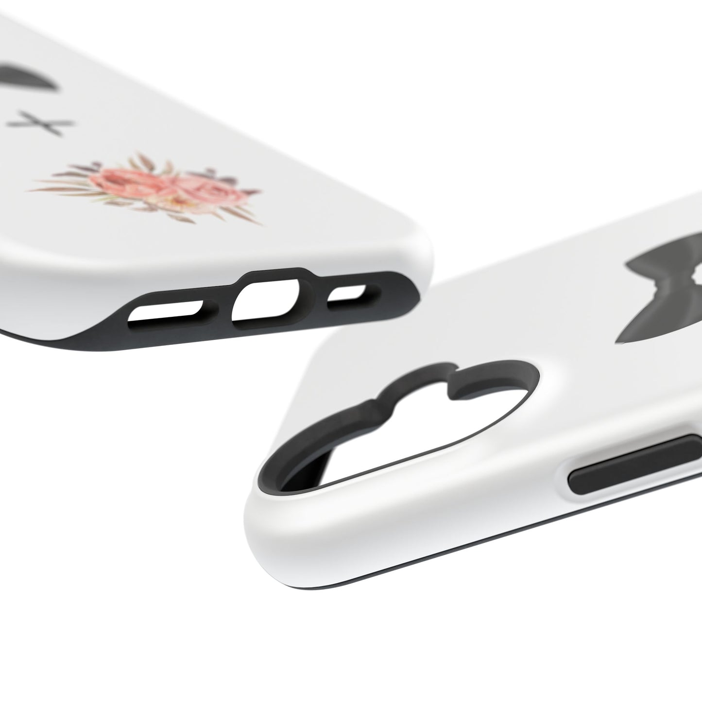 Floral Bow Tie Magnetic Tough Case - Elegant Phone Protection