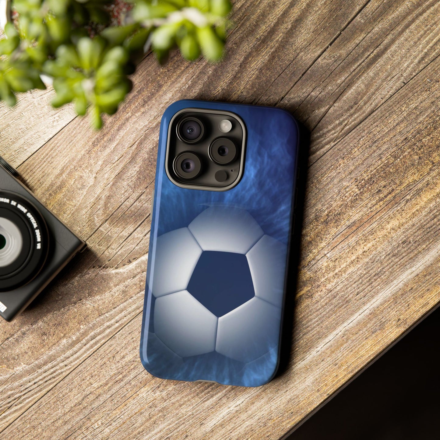 Soccer Phone Case - Tough Cases, Sports Phone Cover, Football Lover Gift, Durable Case, Blue Soccer Design