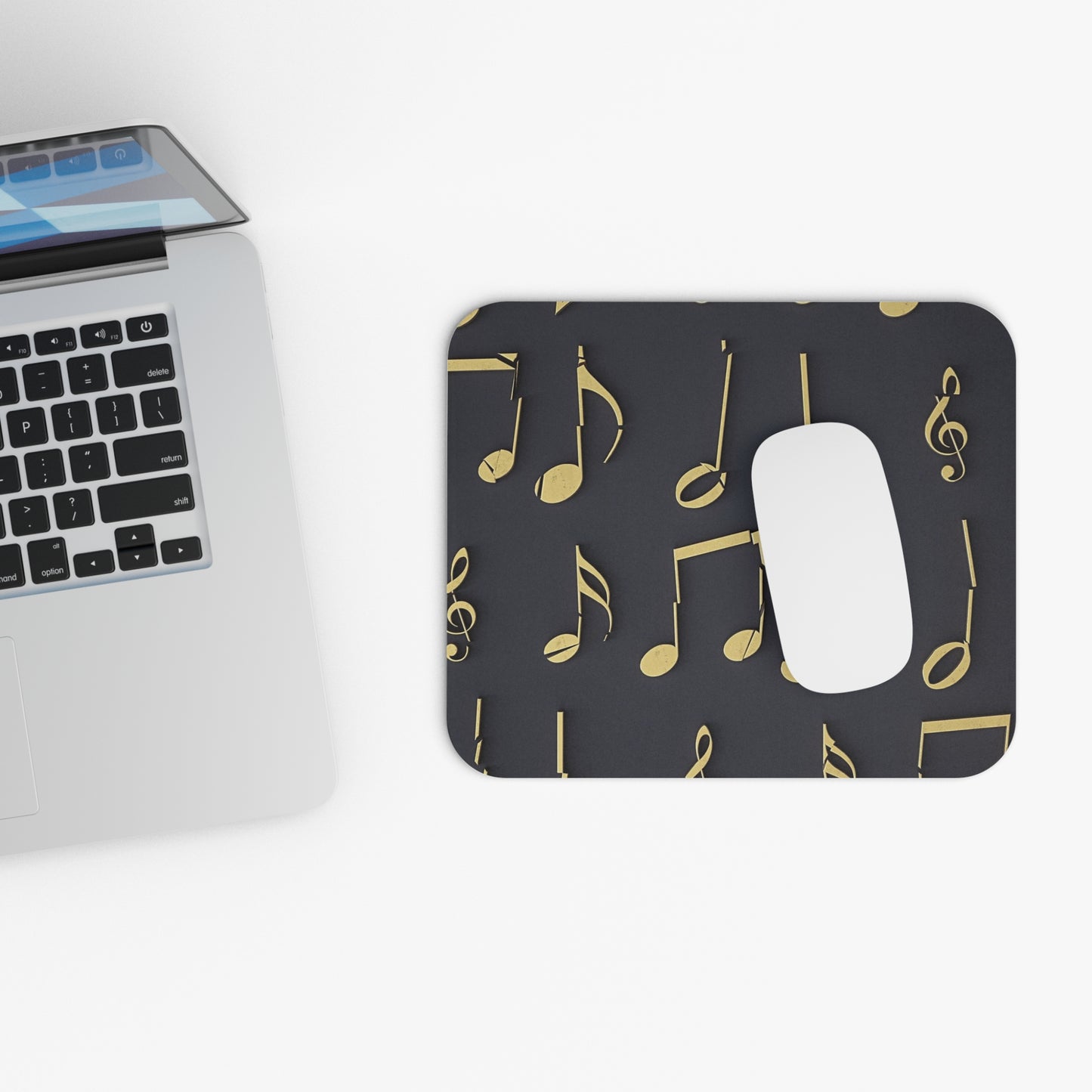 Musical Notes Mouse Pad, Office Accessory, Gift for Musicians, Home Office Decor, Music Lover's Gift