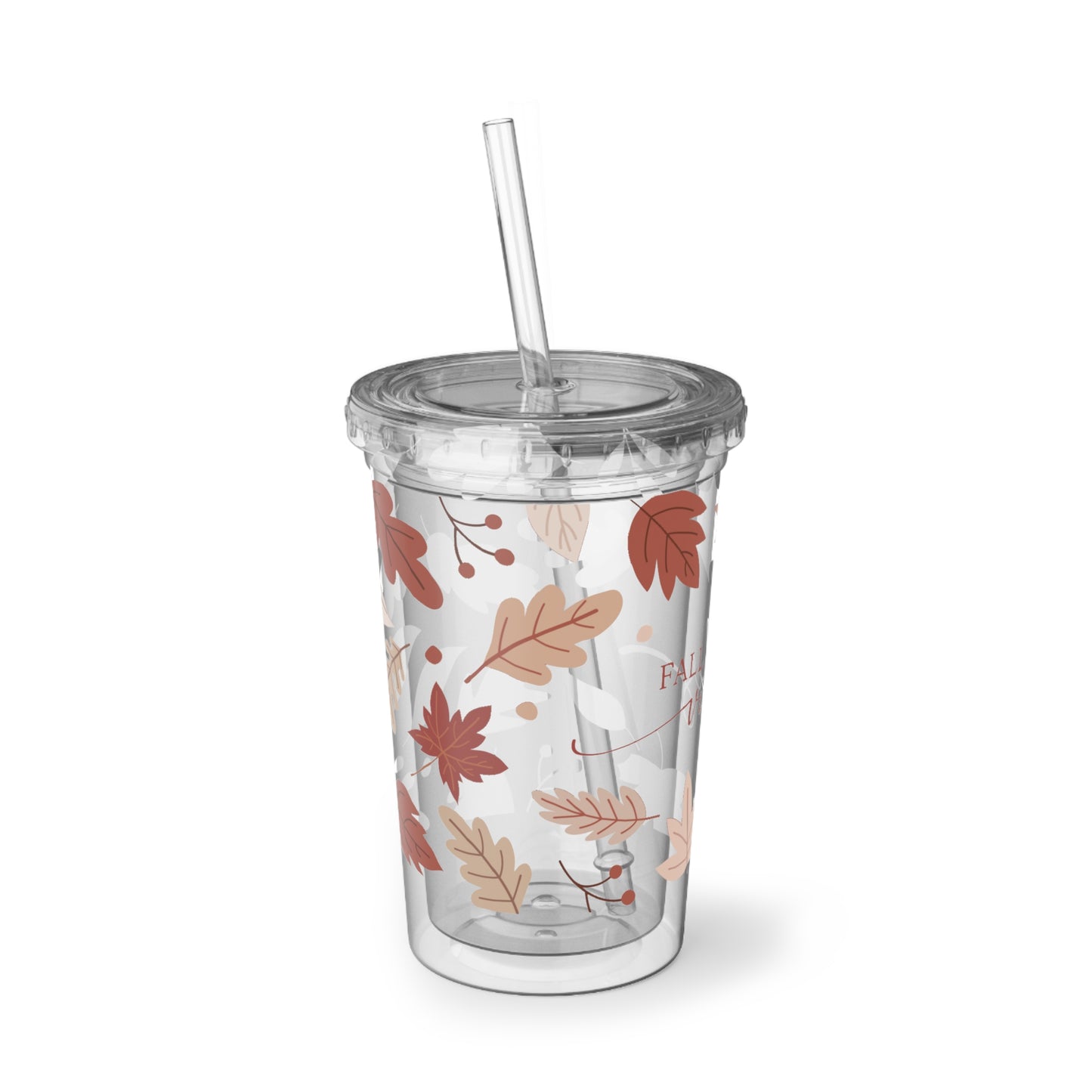 Autumn Leaves Acrylic Cup - Fall Vibes, Seasonal Tumbler, Orange Leaf Drinkware, Gift for Her, Cozy Home Decor