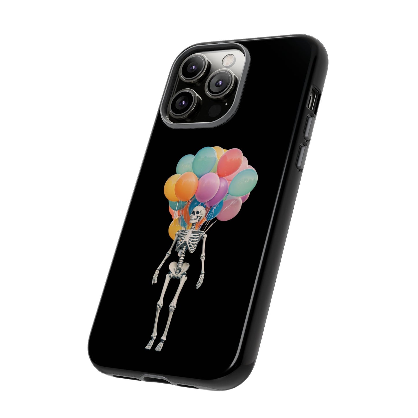 Skeleton Balloon Phone Case, Fun Halloween Gift, Unique Skeleton Design, Cute Phone Cover, Spooky Decor