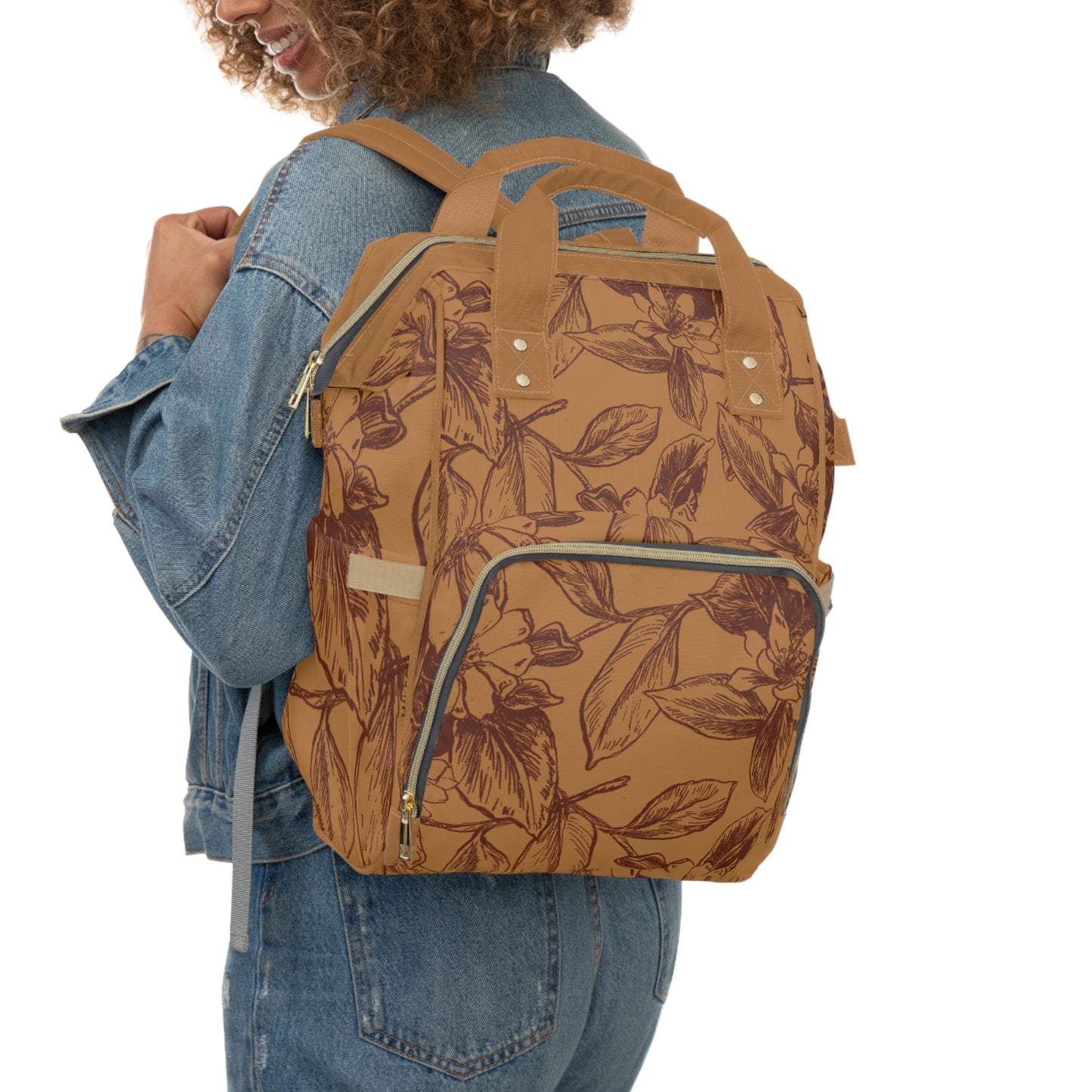 Stylish Multifunctional Backpack for Modern Parents | Baby Bag, Travel Bag, Floral Design, Gift for New Moms, Everyday Use